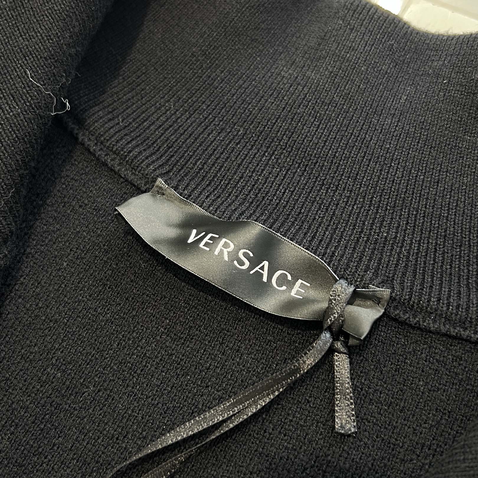 VERSACE 2023AW Barocco Medusa Zip Up Knit Sweater 1012544 1A10257 Size 52 ヴェルサーチェ バロッコ メデューサ ジップアップ ニットセーター サイズ52