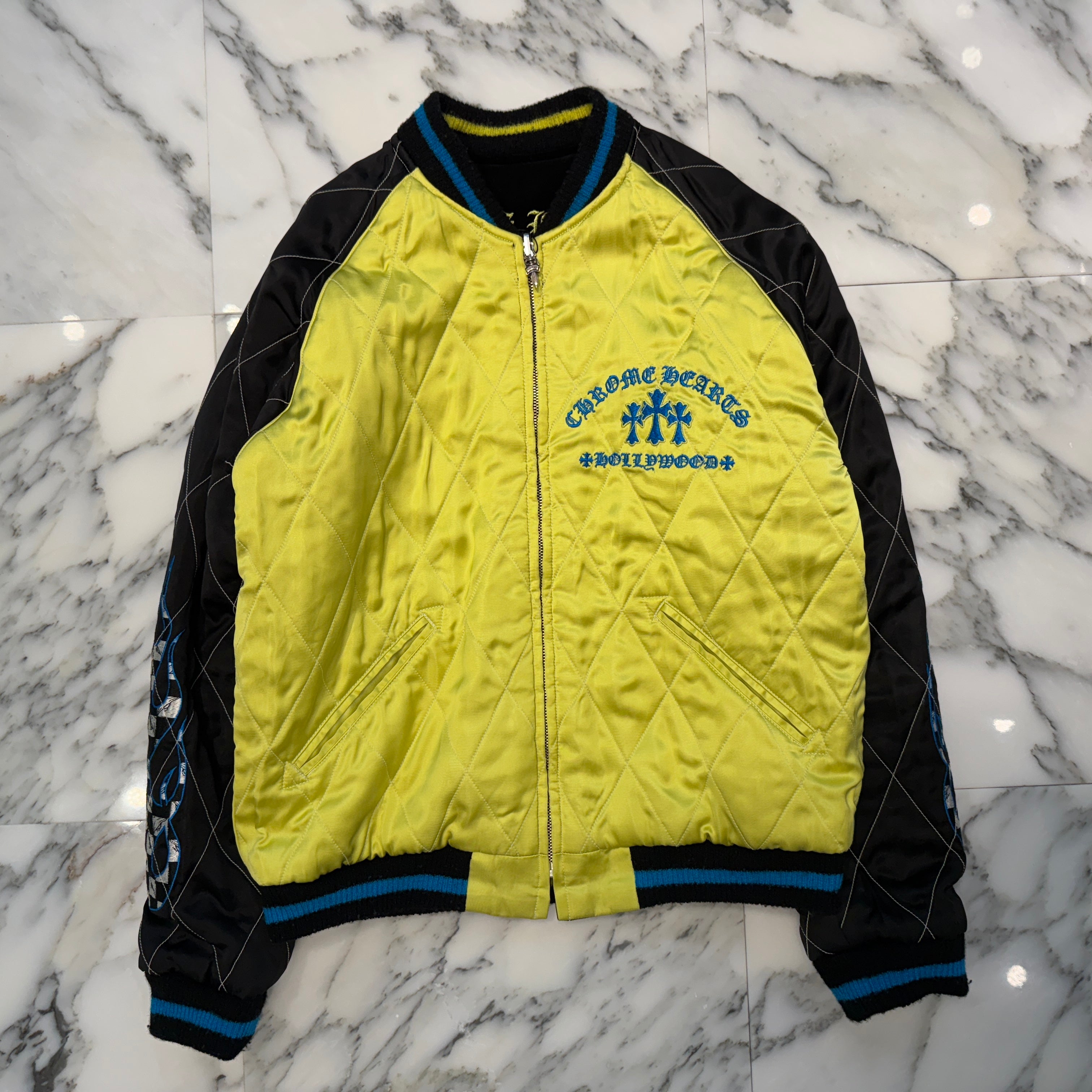 CHROME HEARTS×MATTY BOY Floral Cross Flaming Youth Hollywood Reversible Bomber Jacket Size M  フローラル クロス フレーミング ユース ハリウッド リバーシブル ボンバージャケット サイズM