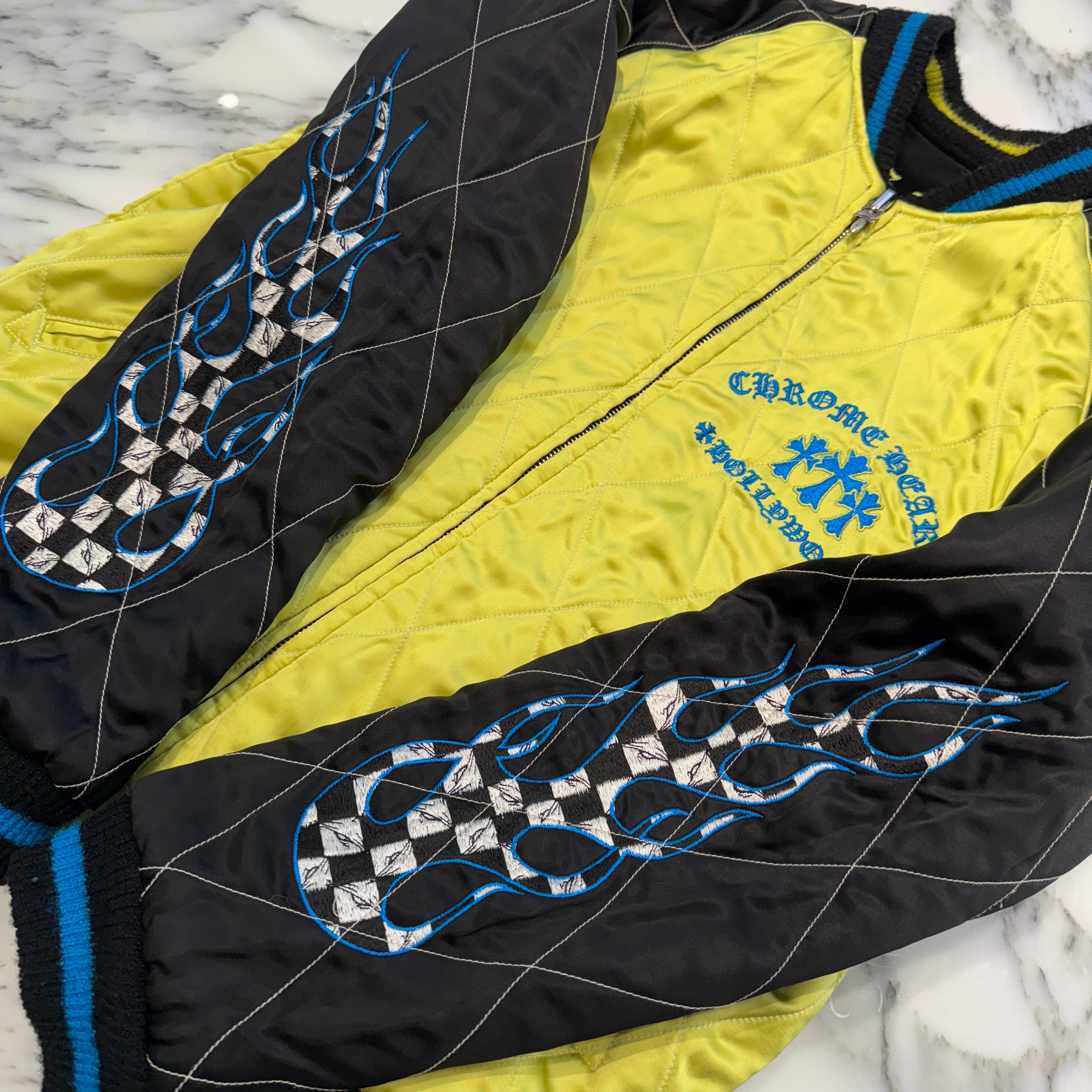 CHROME HEARTS×MATTY BOY Floral Cross Flaming Youth Hollywood Reversible Bomber Jacket Size M  フローラル クロス フレーミング ユース ハリウッド リバーシブル ボンバージャケット サイズM