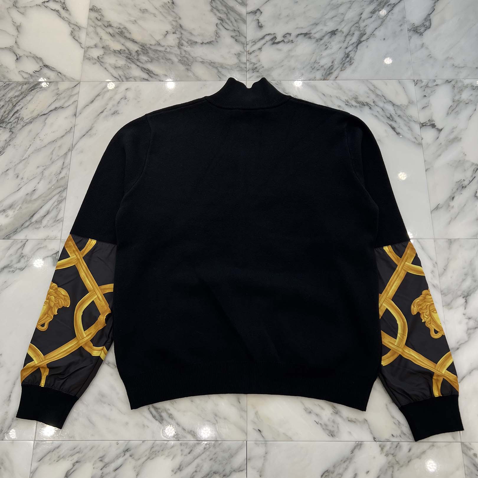 VERSACE 2023AW Barocco Medusa Zip Up Knit Sweater 1012544 1A10257 Size 52 ヴェルサーチェ バロッコ メデューサ ジップアップ ニットセーター サイズ52
