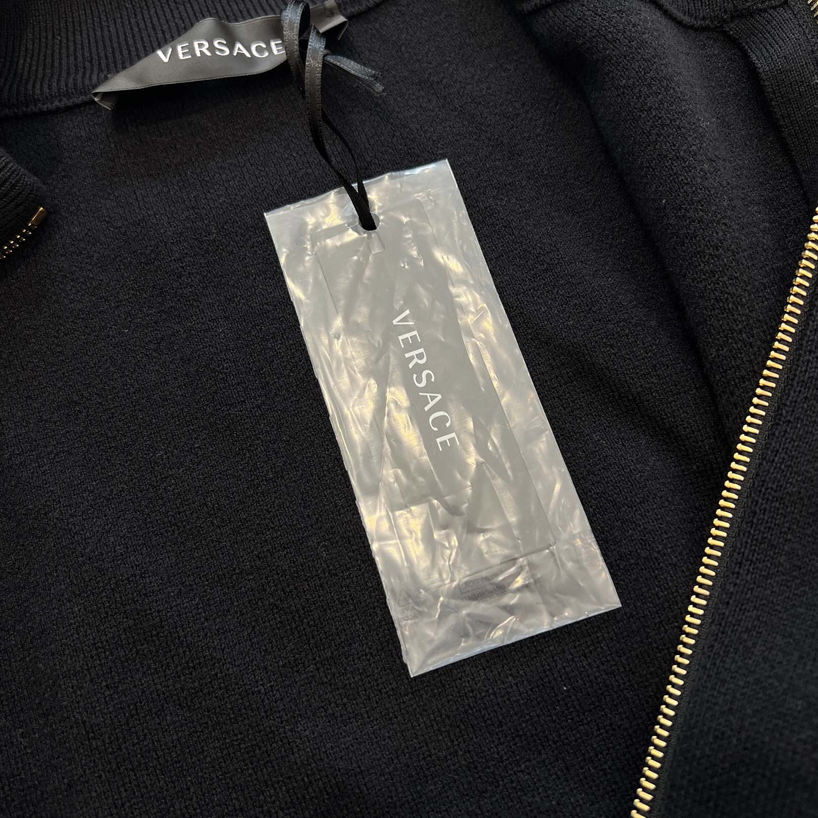 VERSACE 2023AW Barocco Medusa Zip Up Knit Sweater 1012544 1A10257 Size 52 ヴェルサーチェ バロッコ メデューサ ジップアップ ニットセーター サイズ52