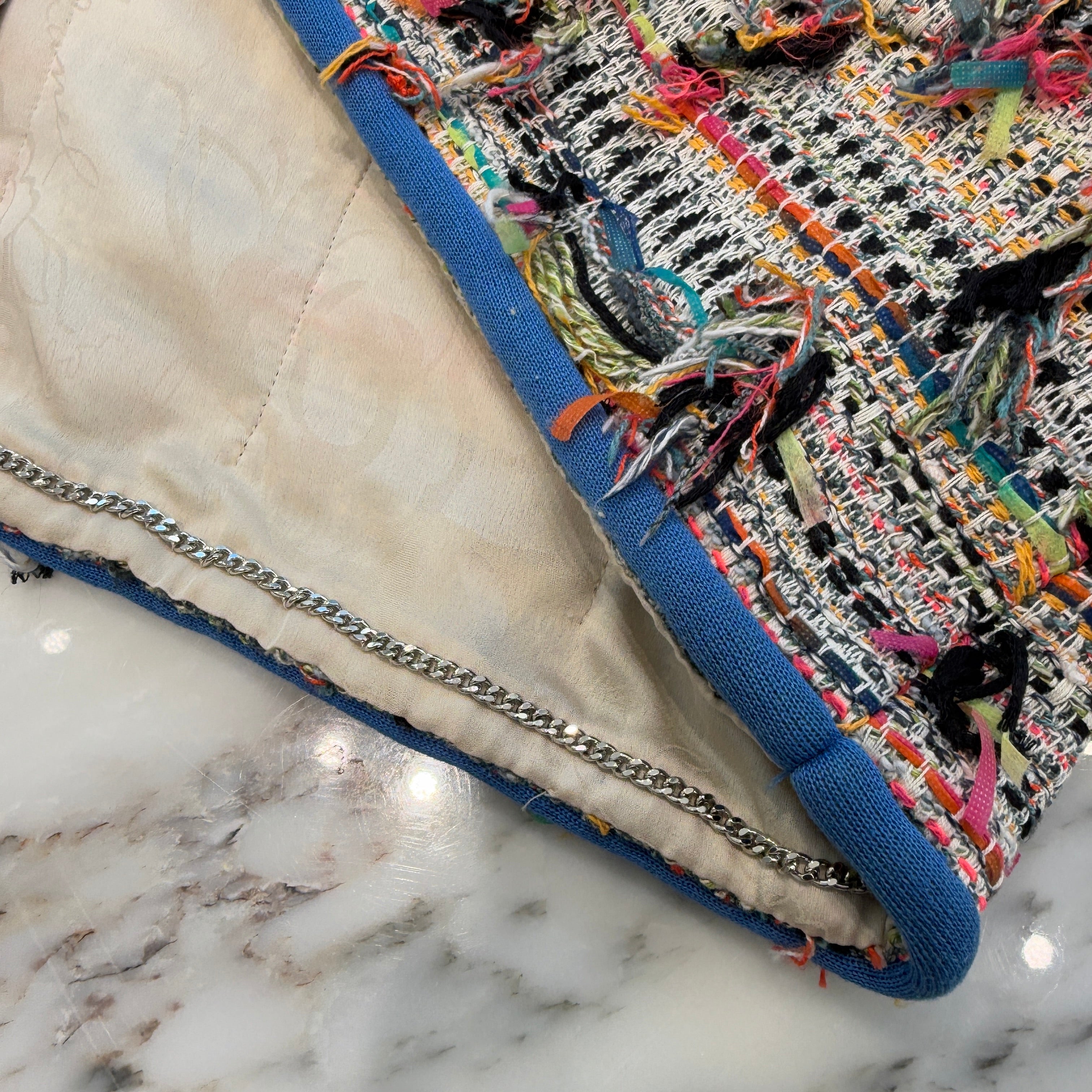 CHANEL 2017SS Multicolor Tweed Jacket P56265V42296 Size 48 シャネル マルチカラー ツイードジャケット サイズ48