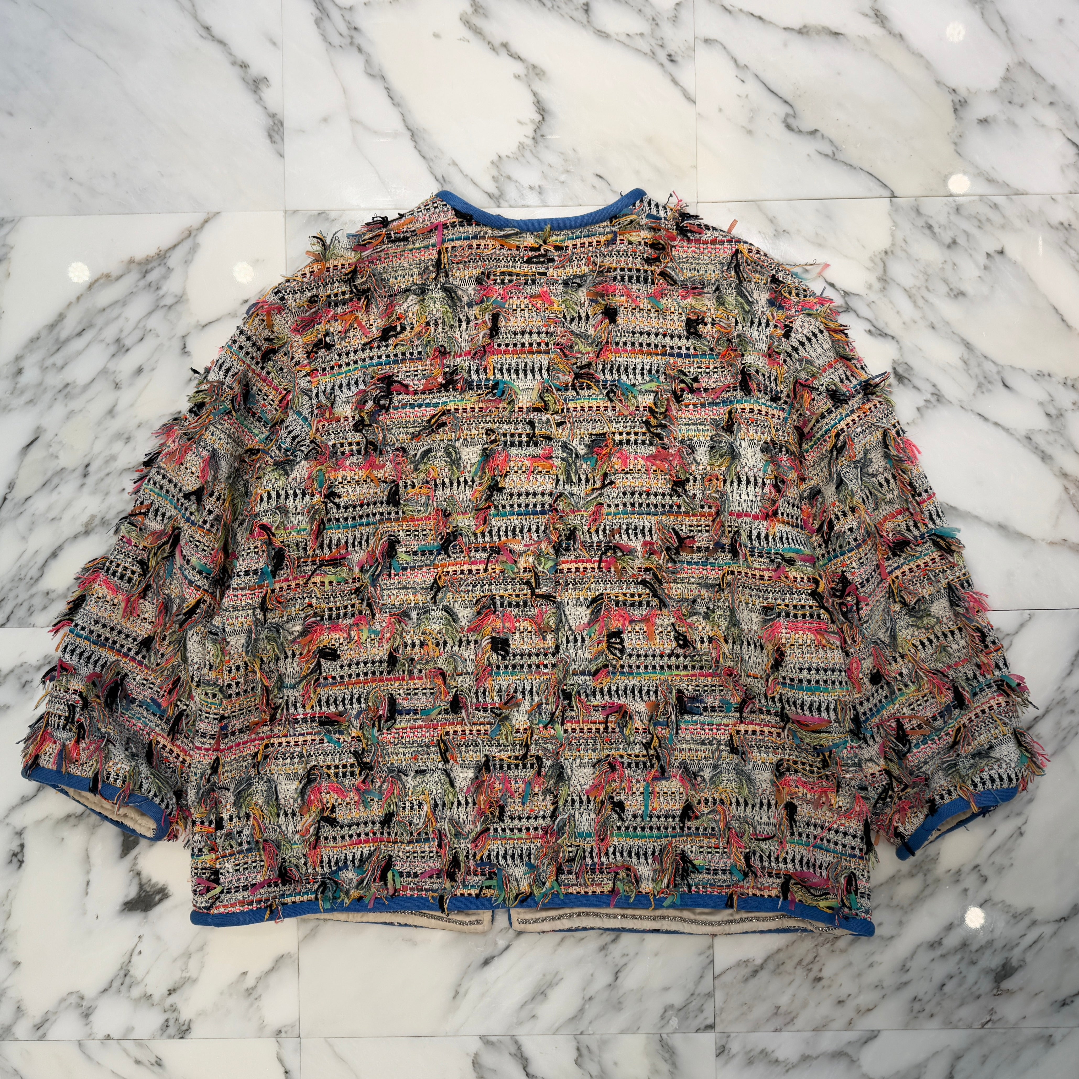 CHANEL 2017SS Multicolor Tweed Jacket P56265V42296 Size 48