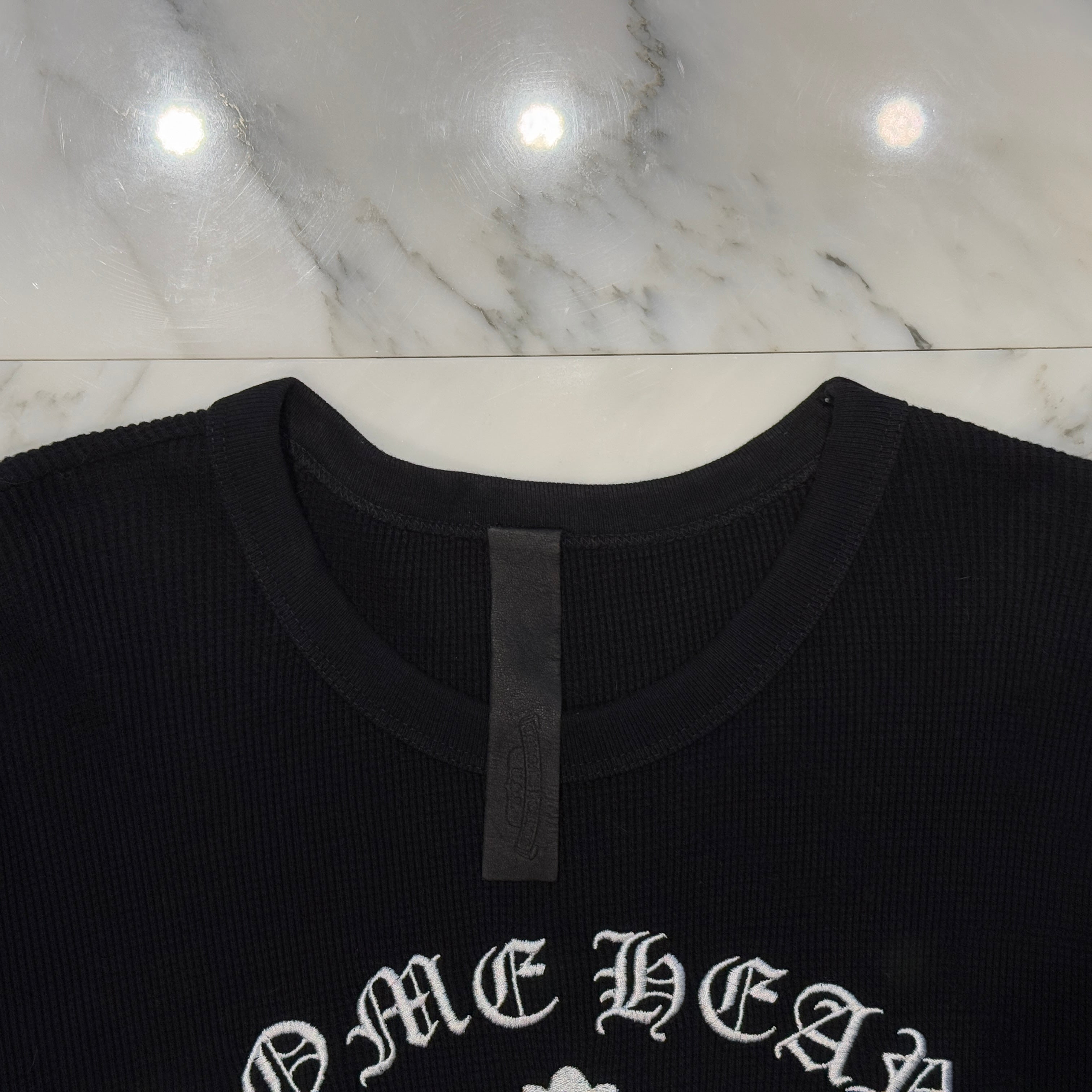 CHROME HEARTS King Taco 3 Cemetery Cross Embroidery Thermal Long Sleeve Tee Size XXL クロムハ―ツ キングタコ 3セメタリークロス刺繍 サーマルロングスリーブTシャツ サイズXXL