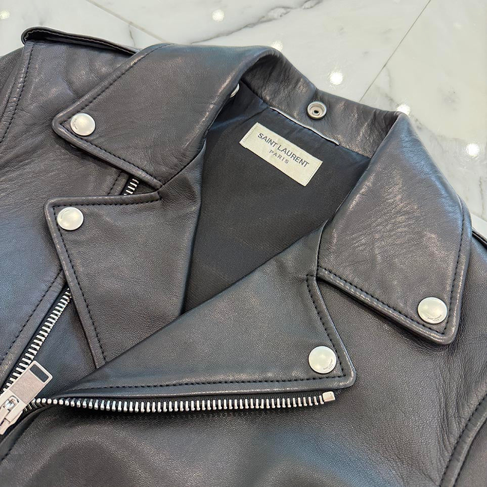 SAINT LAURENT PARIS 2015AW L01 Classic Motorcycle Rider's Leather Jacket 397290 Y5YA1 Size 42 サンローランパリ L01 クラシック モーターサイクル ライダース レザージャケット サイズ42