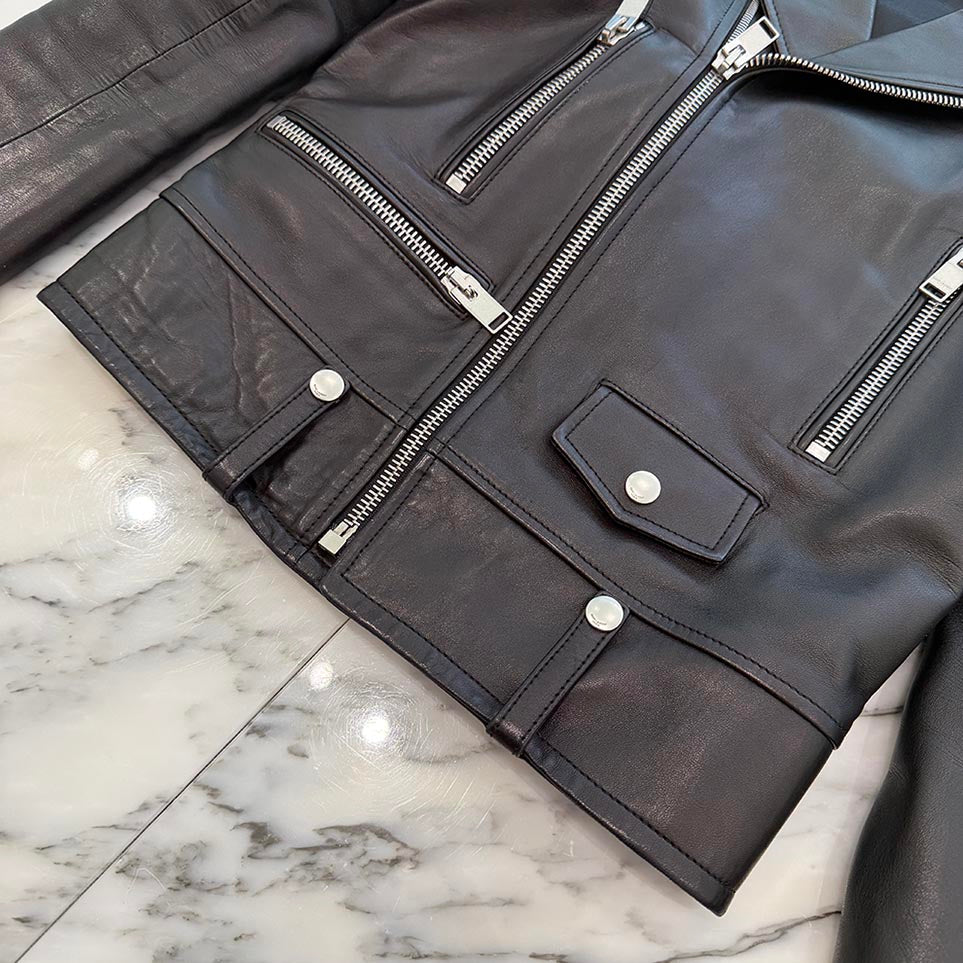 SAINT LAURENT PARIS 2015AW L01 Classic Motorcycle Rider's Leather Jacket 397290 Y5YA1 Size 42 サンローランパリ L01 クラシック モーターサイクル ライダース レザージャケット サイズ42