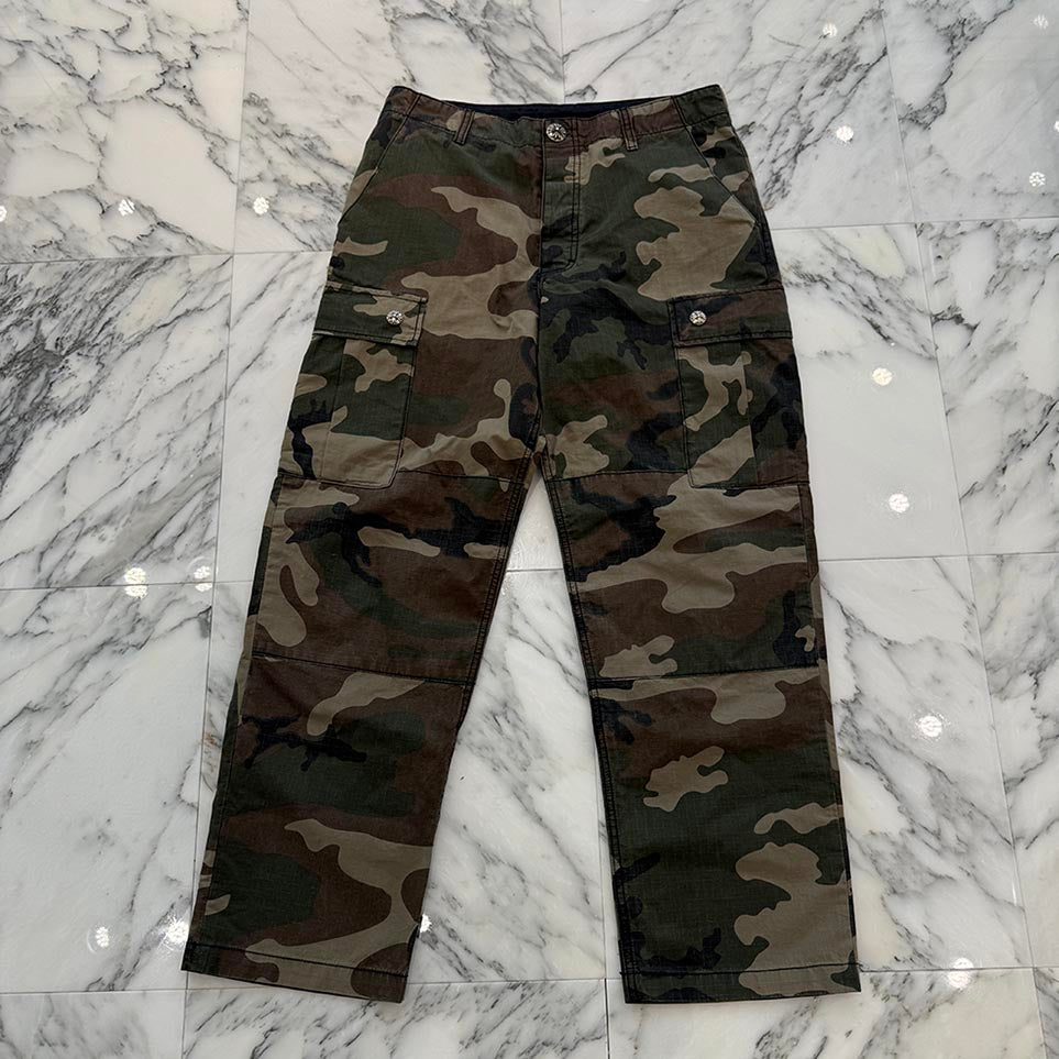 CHROME HEARTS Cross Ball Button Camo Cargo Pants Size 32 クロムハーツ クロスボールボタン カモ カーゴパンツ サイズ32