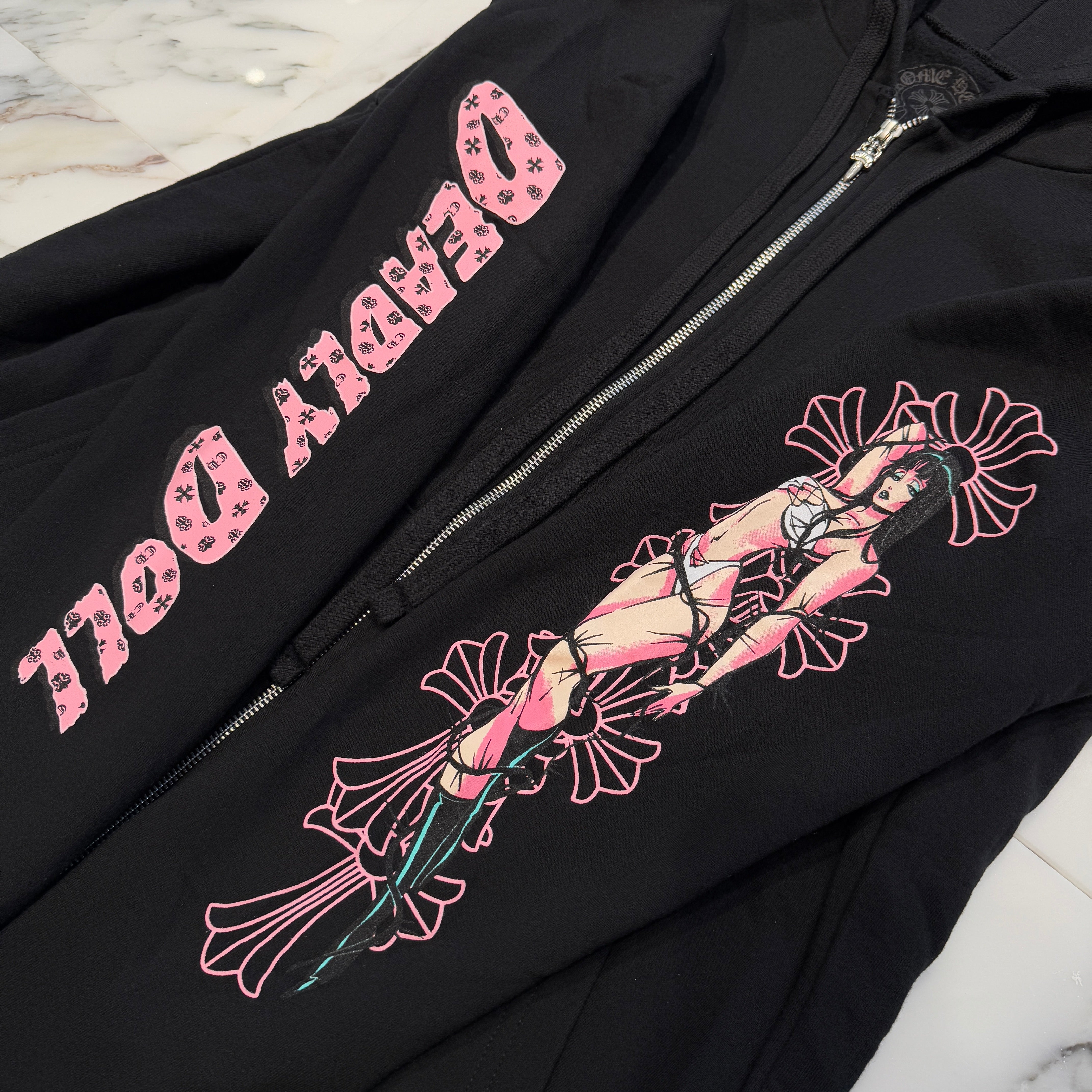 CHROME HEARTS × DEADLLY DOLL Zip Up Hoodie Size XL クロムハーツ × デッドリードール ジップアップフーディ サイズXL