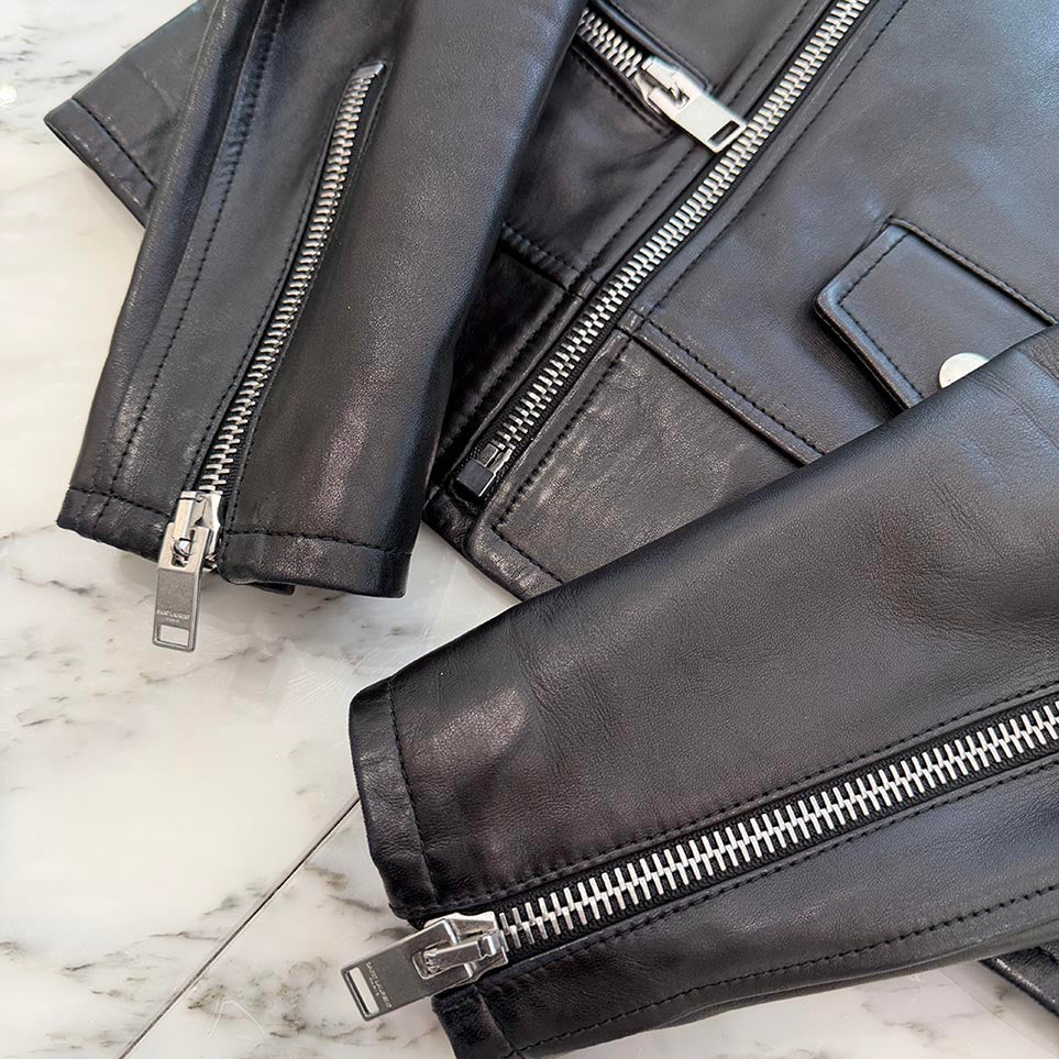 SAINT LAURENT PARIS 2015AW L01 Classic Motorcycle Rider's Leather Jacket 397290 Y5YA1 Size 42 サンローランパリ L01 クラシック モーターサイクル ライダース レザージャケット サイズ42