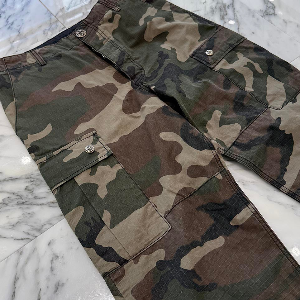 CHROME HEARTS Cross Ball Button Camo Cargo Pants Size 32 クロムハーツ クロスボールボタン カモ カーゴパンツ サイズ32