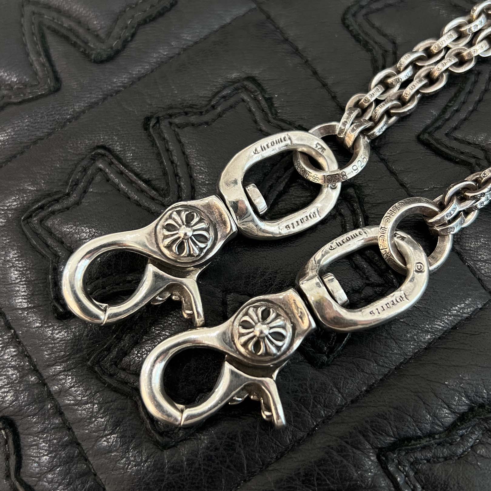 CHROME HEARTS Paper Chain Wallet Chain Short 2 Clip クロムハーツ ペーパーチェーン ウォレットチェーン ショート 2クリップ シルバー925