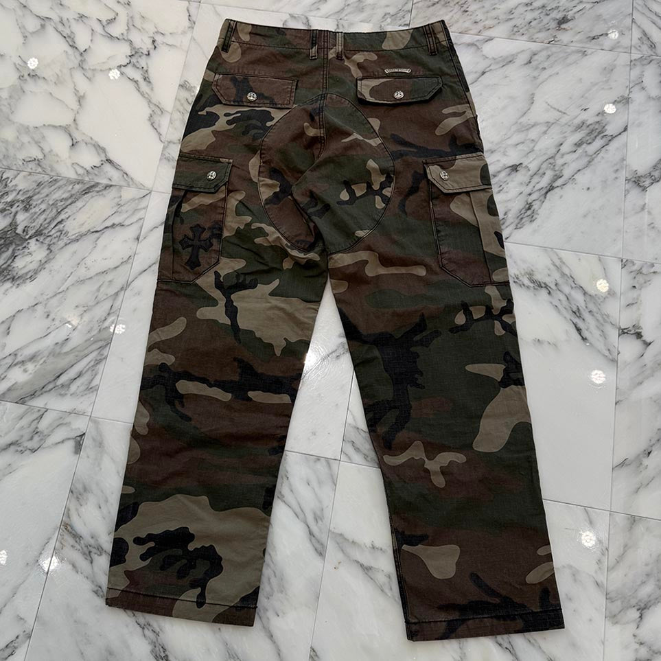 CHROME HEARTS Cross Ball Button Camo Cargo Pants Size 32 クロムハーツ クロスボールボタン カモ カーゴパンツ サイズ32