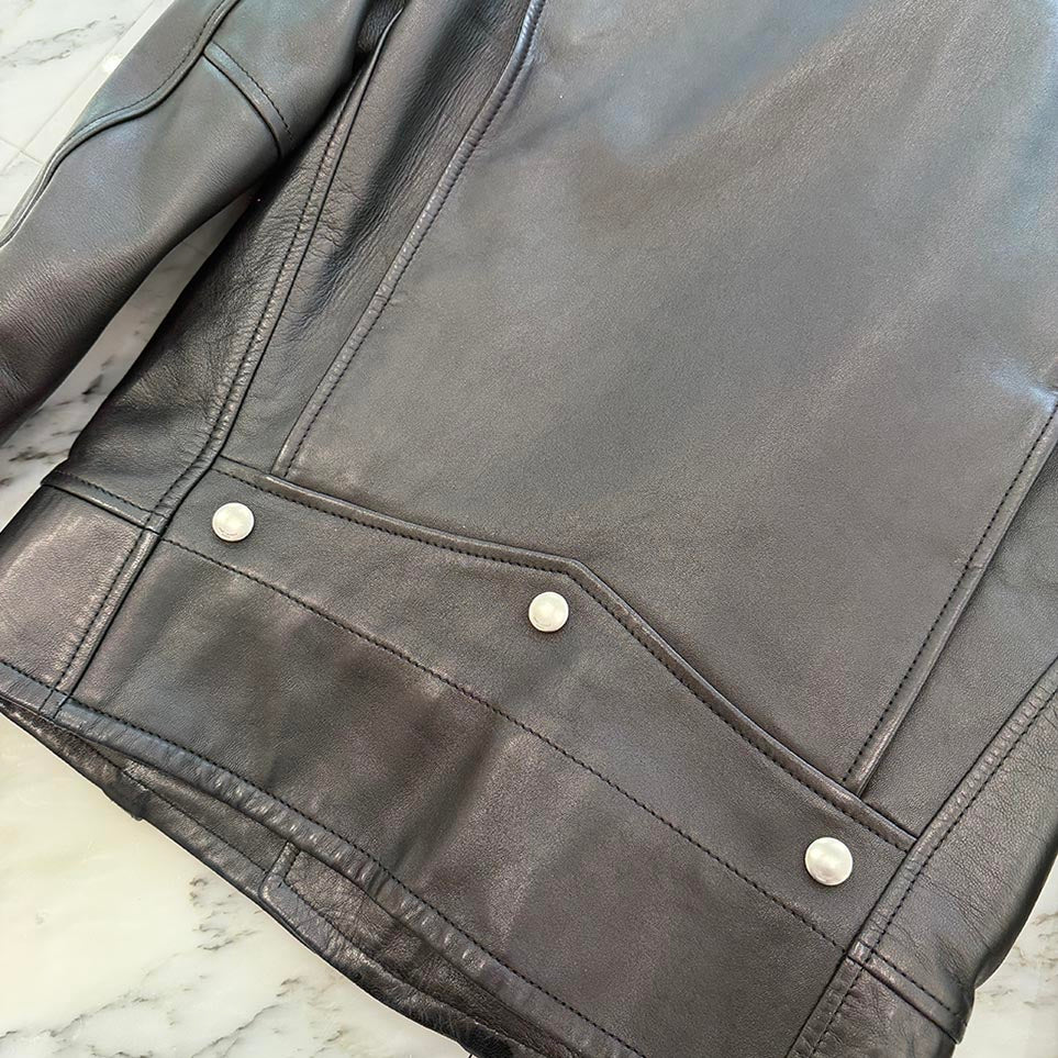SAINT LAURENT PARIS 2015AW L01 Classic Motorcycle Rider's Leather Jacket 397290 Y5YA1 Size 42 サンローランパリ L01 クラシック モーターサイクル ライダース レザージャケット サイズ42