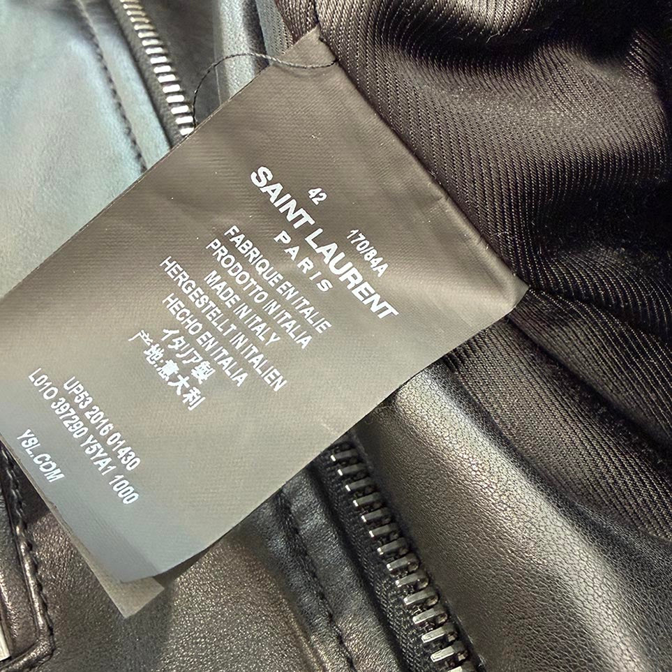 SAINT LAURENT PARIS 2015AW L01 Classic Motorcycle Rider's Leather Jacket 397290 Y5YA1 Size 42 サンローランパリ L01 クラシック モーターサイクル ライダース レザージャケット サイズ42