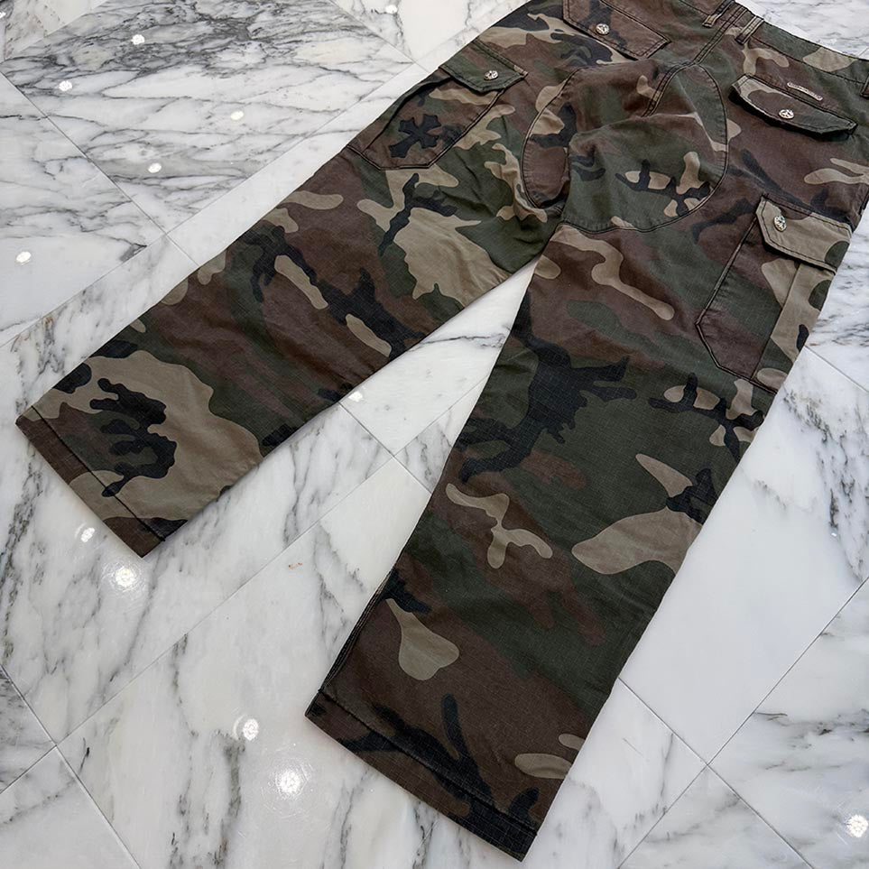 CHROME HEARTS Cross Ball Button Camo Cargo Pants Size 32 クロムハーツ クロスボールボタン カモ カーゴパンツ サイズ32