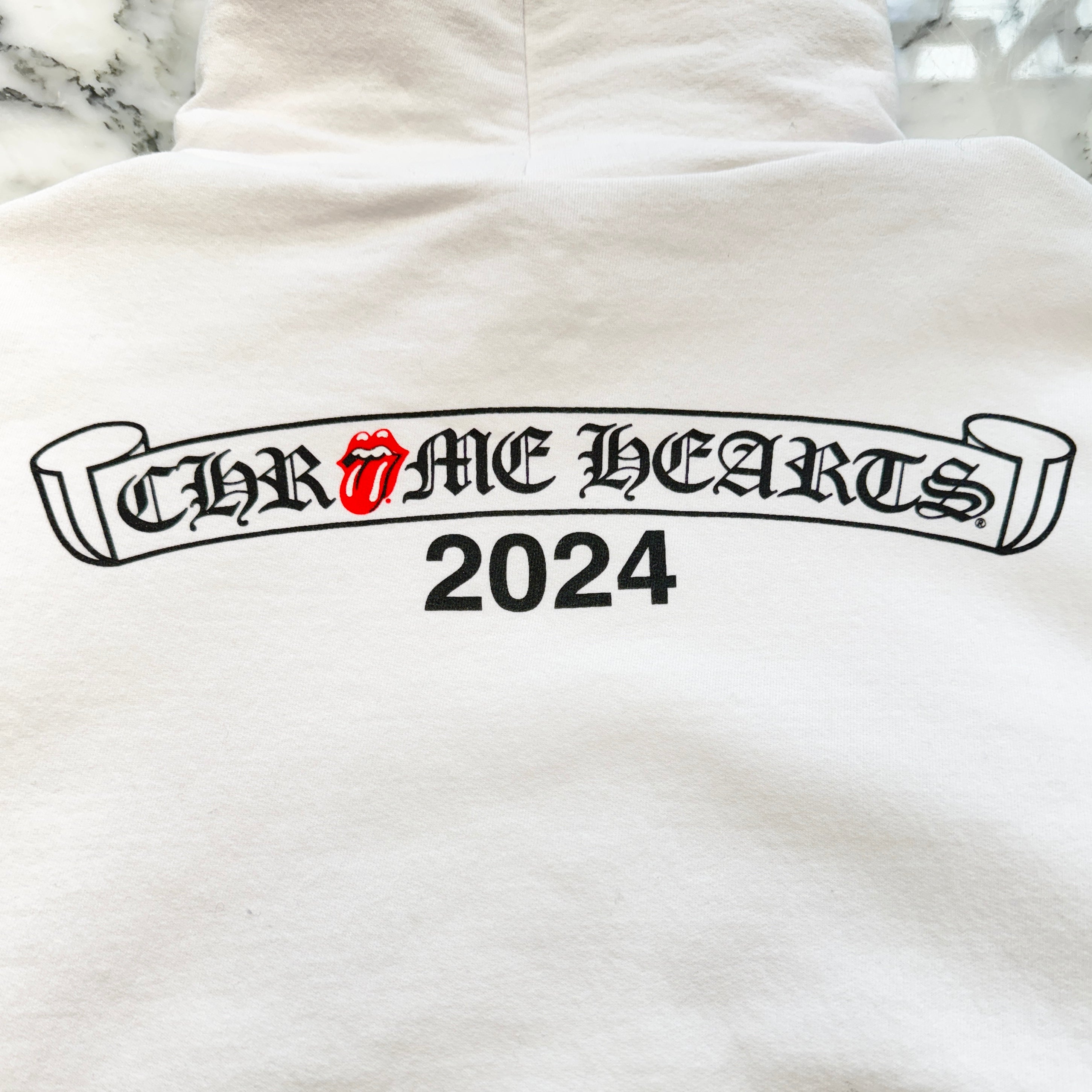 CHROME HEARTS × The Rolling Stones 2024AW NEW YORK Limited Lip & Tan Pullover Hoodie Size L クロムハーツ × ローリングストーンズ ニューヨーク限定 リップ&タン プルオーバー フーディ サイズL