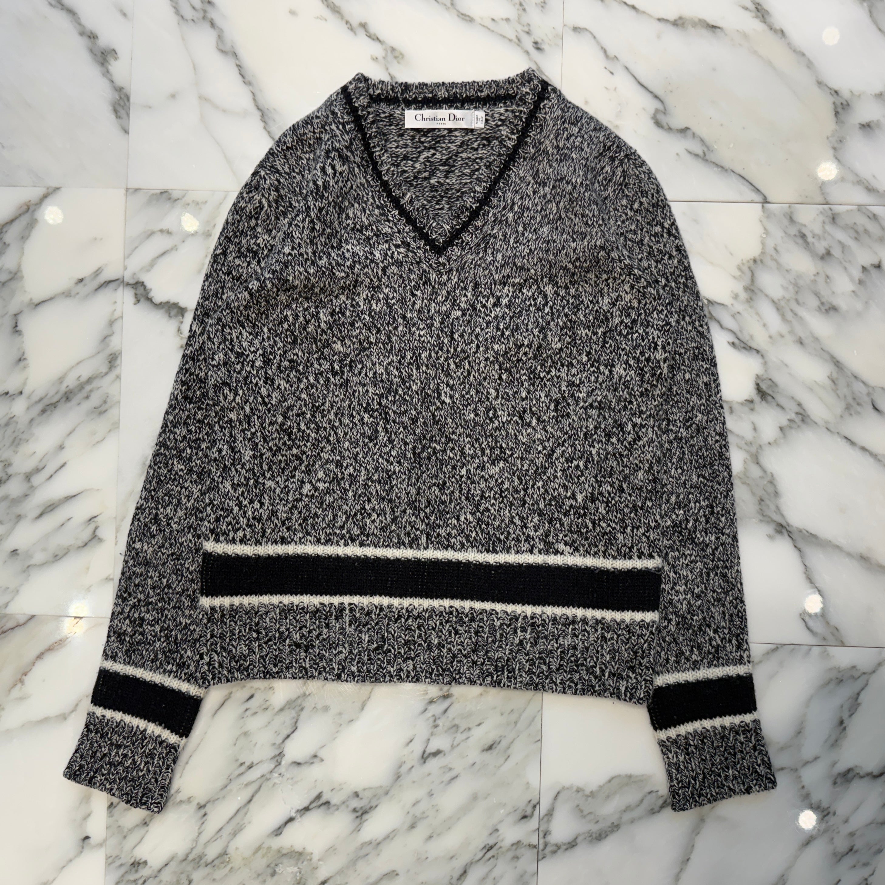 DIOR 2021AW Back Logo Cashmere Vneck Knit Sweater 054S01AM303 ディオール バックロゴ カシミヤ Vネック ニットセーター