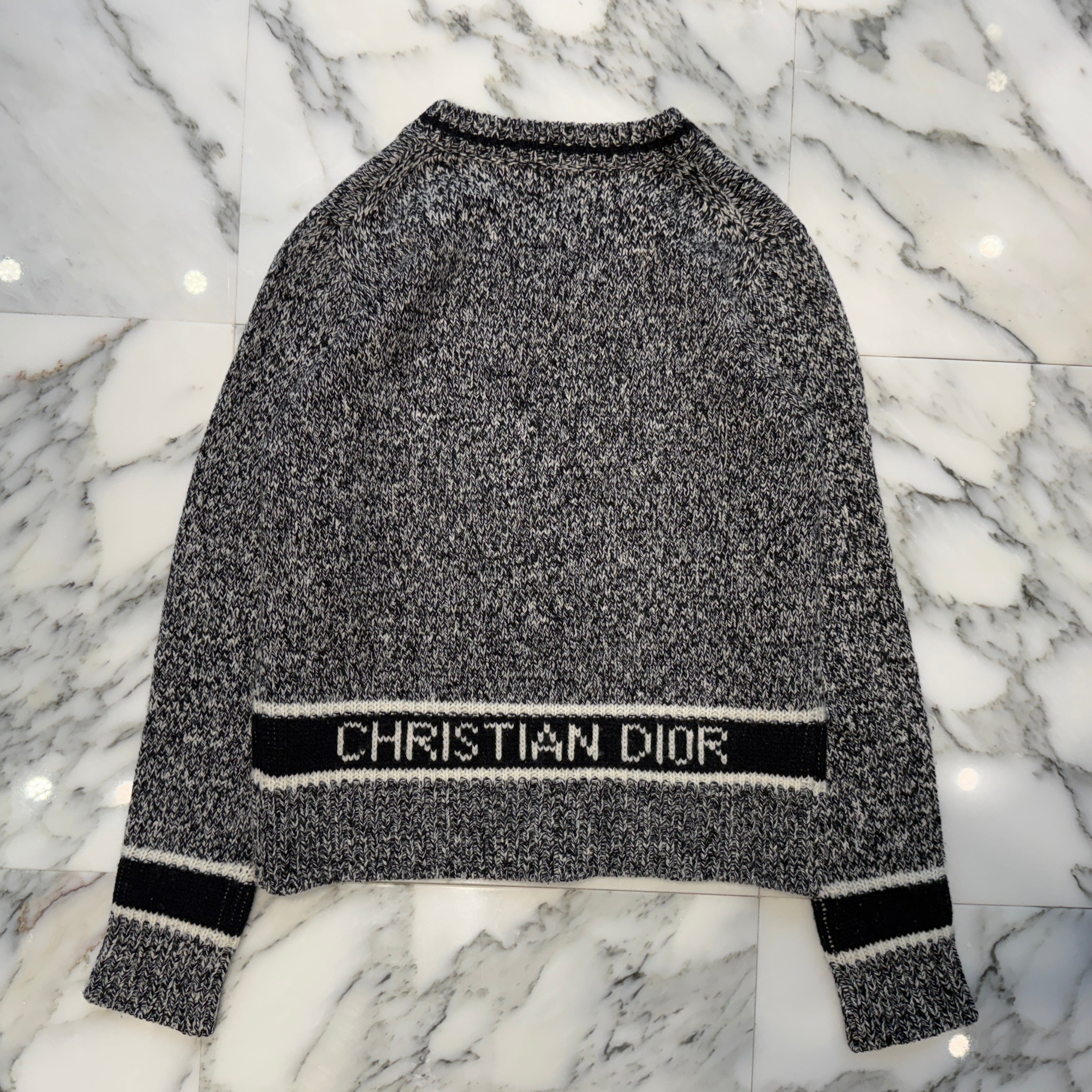 DIOR 2021AW Back Logo Cashmere Vneck Knit Sweater 054S01AM303 ディオール バックロゴ カシミヤ Vネック ニットセーター