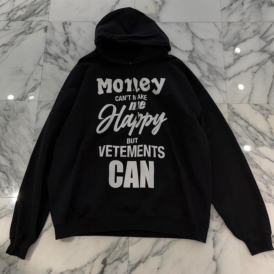 VETEMENTS Slogan Print Pullover Hoodie UA53TR001 Size L ヴェトモン スローガンプリント プルオーバーフーディ サイズL