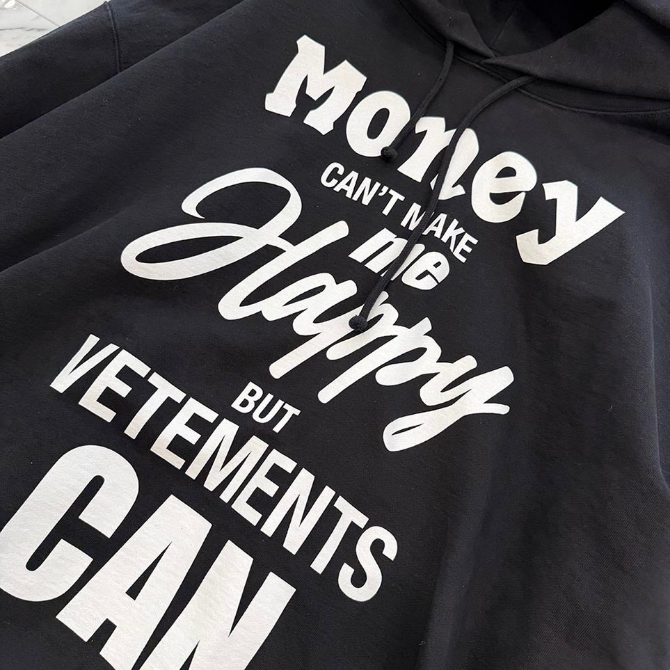 VETEMENTS Slogan Print Pullover Hoodie UA53TR001 Size L ヴェトモン スローガンプリント プルオーバーフーディ サイズL