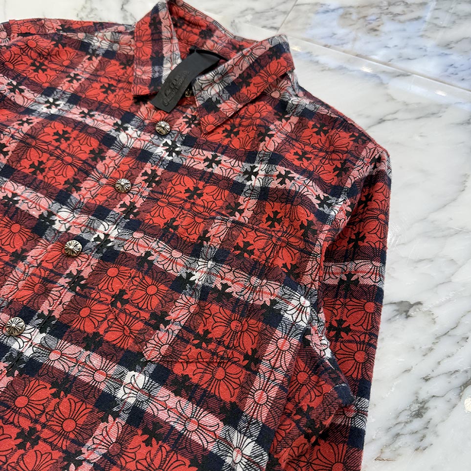 CHROME HEARTS Loose Ends Check Shirt Size M クロムハーツ ルーズエンド チェックシャツ サイズM