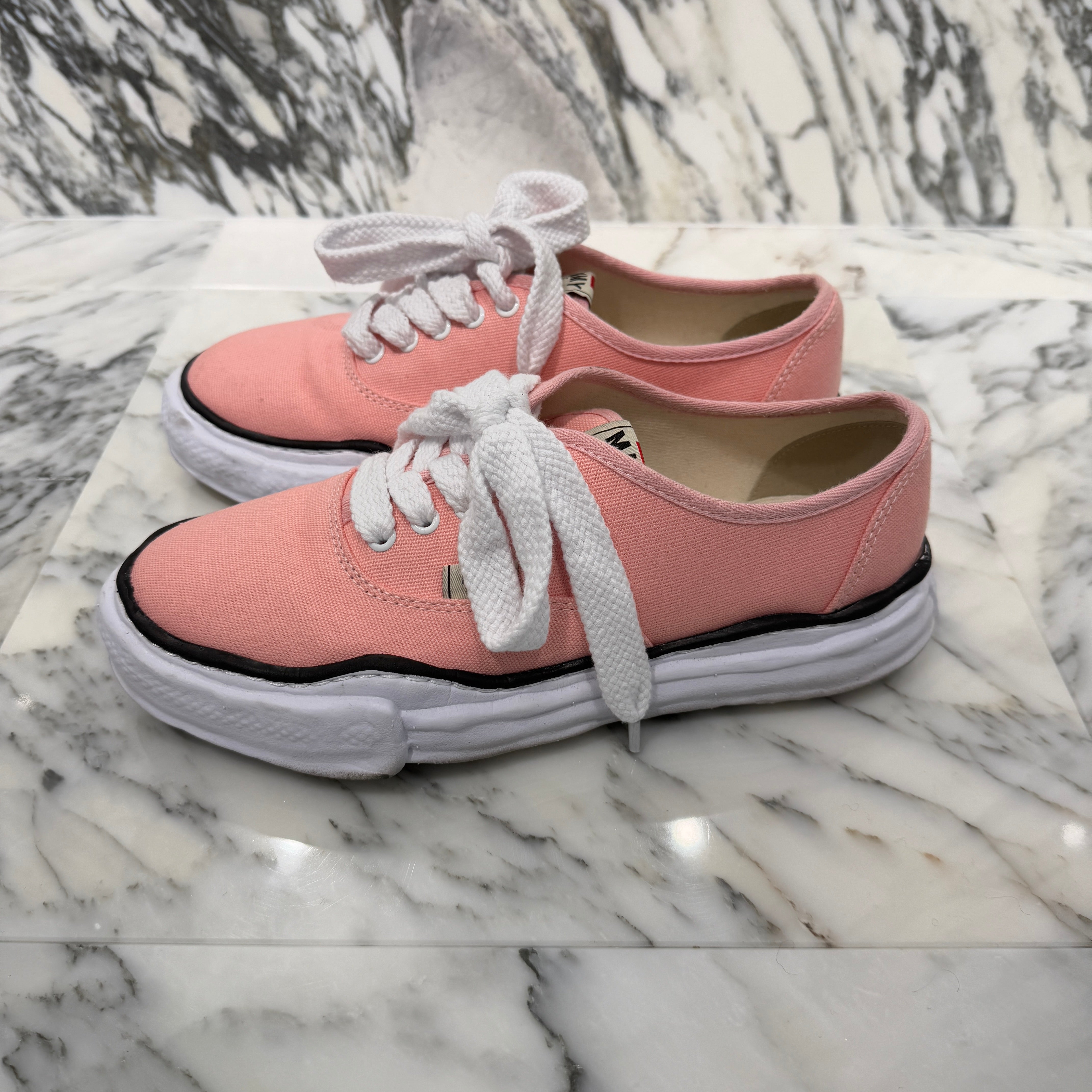 Maison MIHARA YASUHIRO BAKER OG Sole Canvas Low-top Sneaker "Pink" A02FW704 Size 42 メゾン ミハラヤスヒロ BAKER OG ソール キャンバス ローカット スニーカー "ピンク" サイズ42