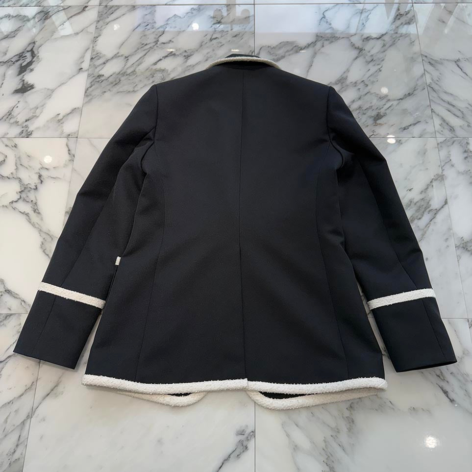 LOUIS VUITTON 2025SS Tweed Trim Preppy Blazer 1AHGO9 Size 38 ルイヴィトン ツイードトリム プレッピー ブレザー サイズ38