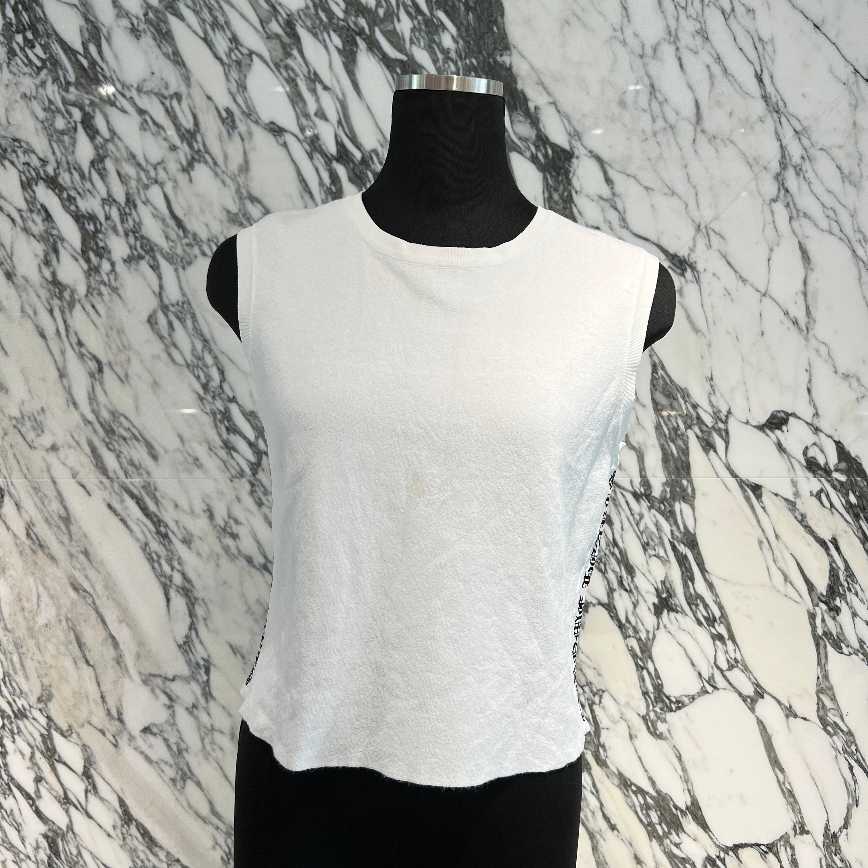 CHROME HEARTS Y NOT CH Plus Pattern Side Logo Sleeveless Tee Size L クロムハーツ ワイノット CHプラス総柄 サイドロゴ ノースリーブTシャツ サイズL