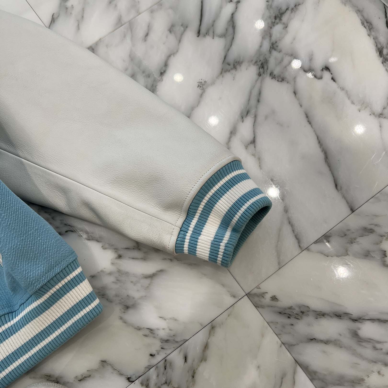 LOUIS VUITTON × YAYOI KUSAMA 2023SS Embroidery Varsity Leather Jacket HOL30E Size 56 ルイヴィトン × 草間 弥生 エンブロイダリー バーシティレザージャケット サイズ56