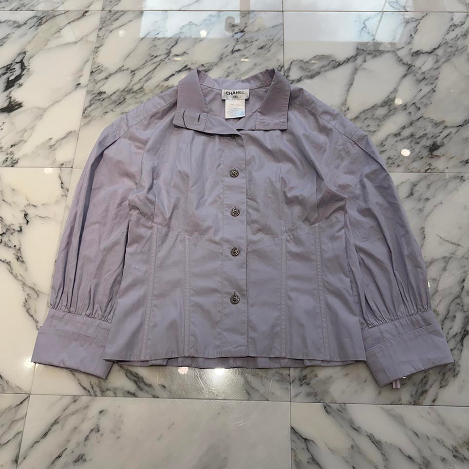CHANEL Coco Mark Button Westbourne Ladies Shirt P32960V12974 Size 38 シャネル ココマークボタン ウエストボーン レディース シャツ サイズ38