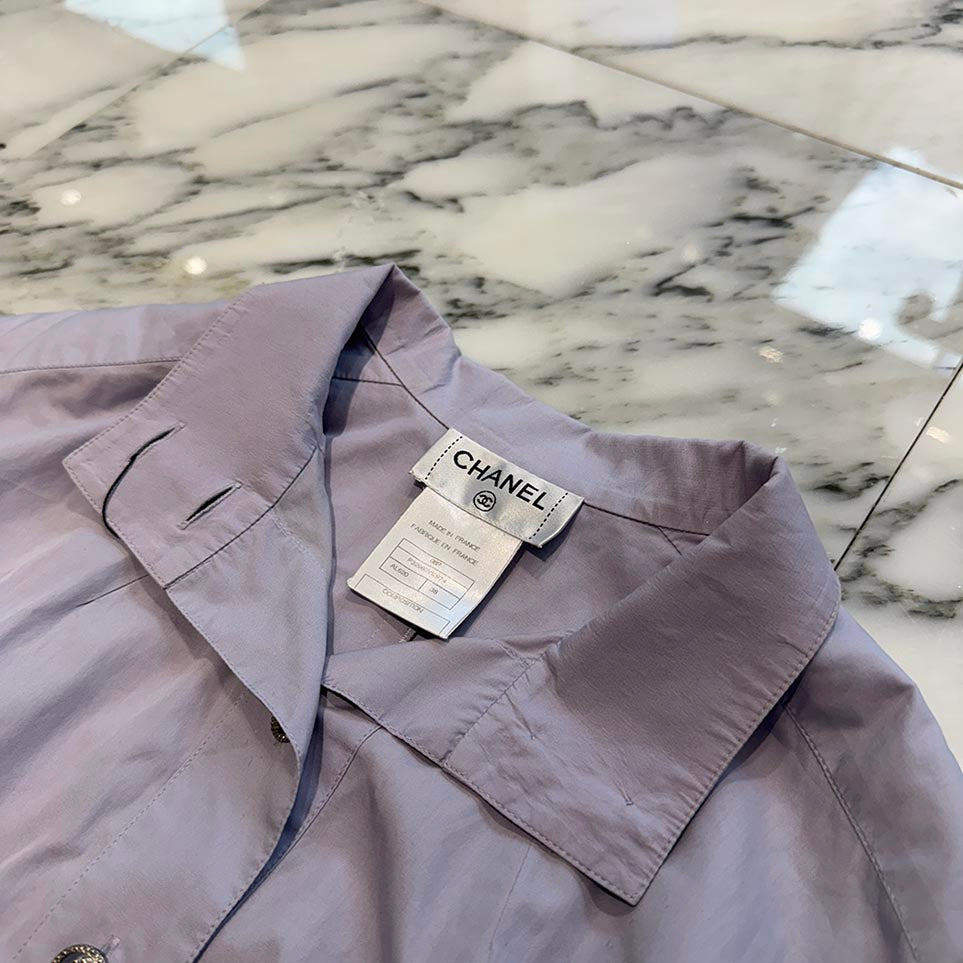 CHANEL Coco Mark Button Westbourne Ladies Shirt P32960V12974 Size 38 シャネル ココマークボタン ウエストボーン レディース シャツ サイズ38