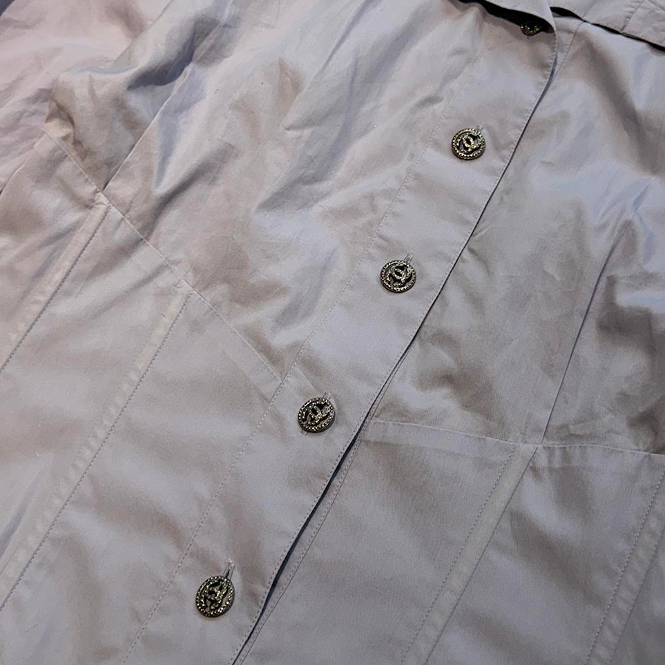 CHANEL Coco Mark Button Westbourne Ladies Shirt P32960V12974 Size 38 シャネル ココマークボタン ウエストボーン レディース シャツ サイズ38
