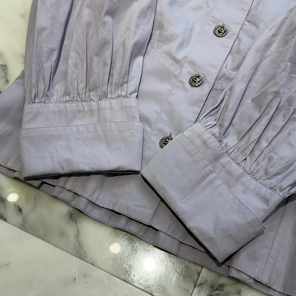 CHANEL Coco Mark Button Westbourne Ladies Shirt P32960V12974 Size 38 シャネル ココマークボタン ウエストボーン レディース シャツ サイズ38