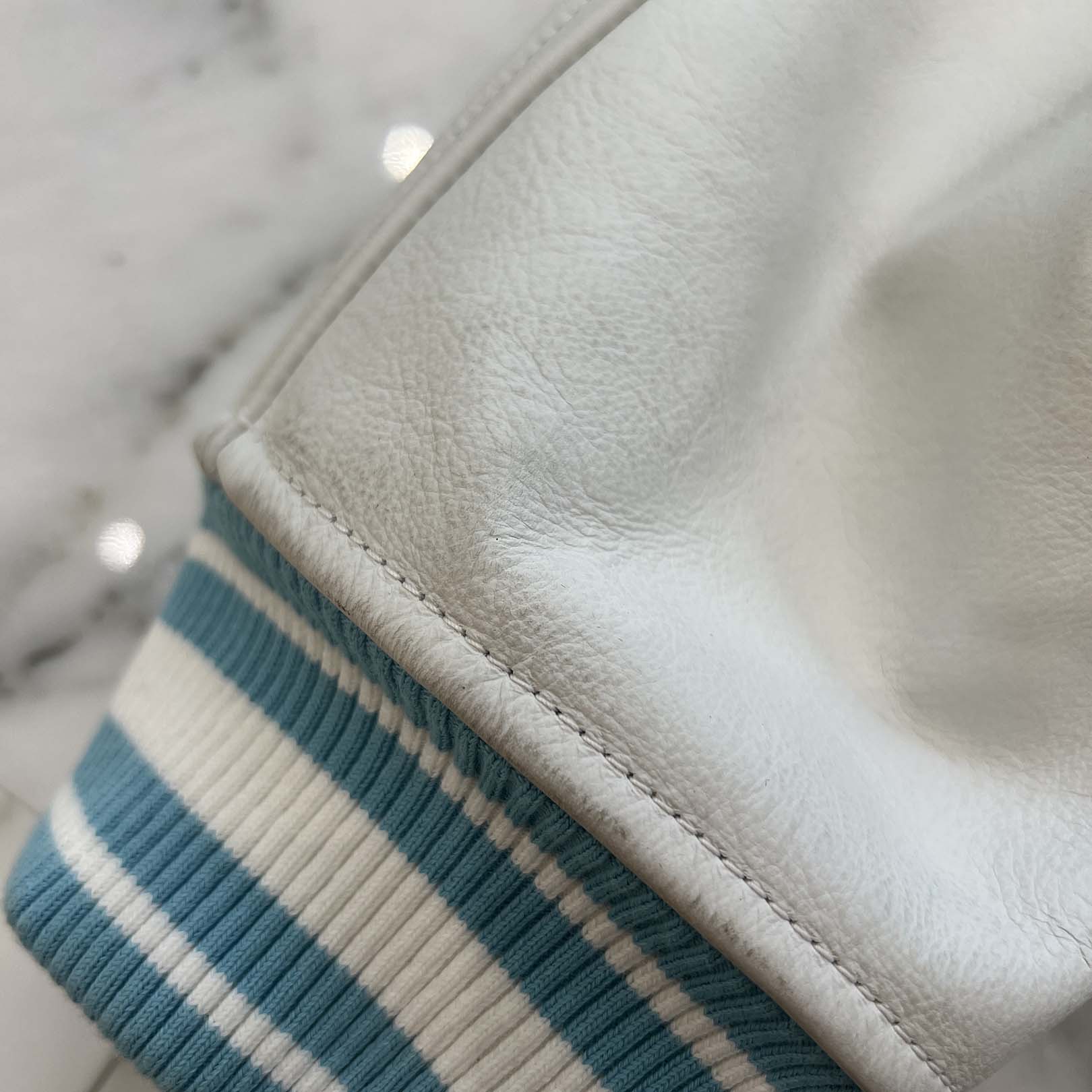 LOUIS VUITTON × YAYOI KUSAMA 2023SS Embroidery Varsity Leather Jacket HOL30E Size 56 ルイヴィトン × 草間 弥生 エンブロイダリー バーシティレザージャケット サイズ56