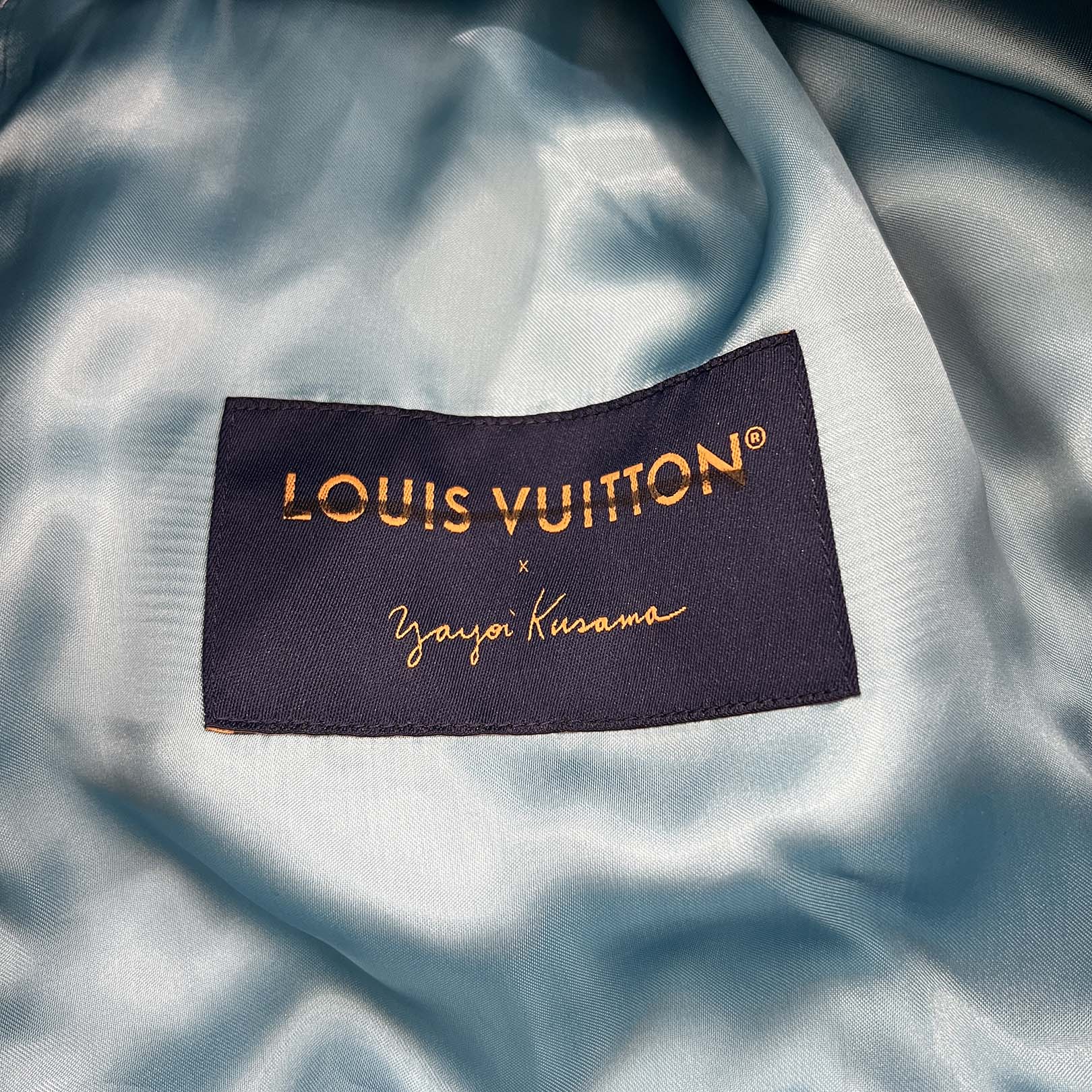 LOUIS VUITTON × YAYOI KUSAMA 2023SS Embroidery Varsity Leather Jacket HOL30E Size 56 ルイヴィトン × 草間 弥生 エンブロイダリー バーシティレザージャケット サイズ56