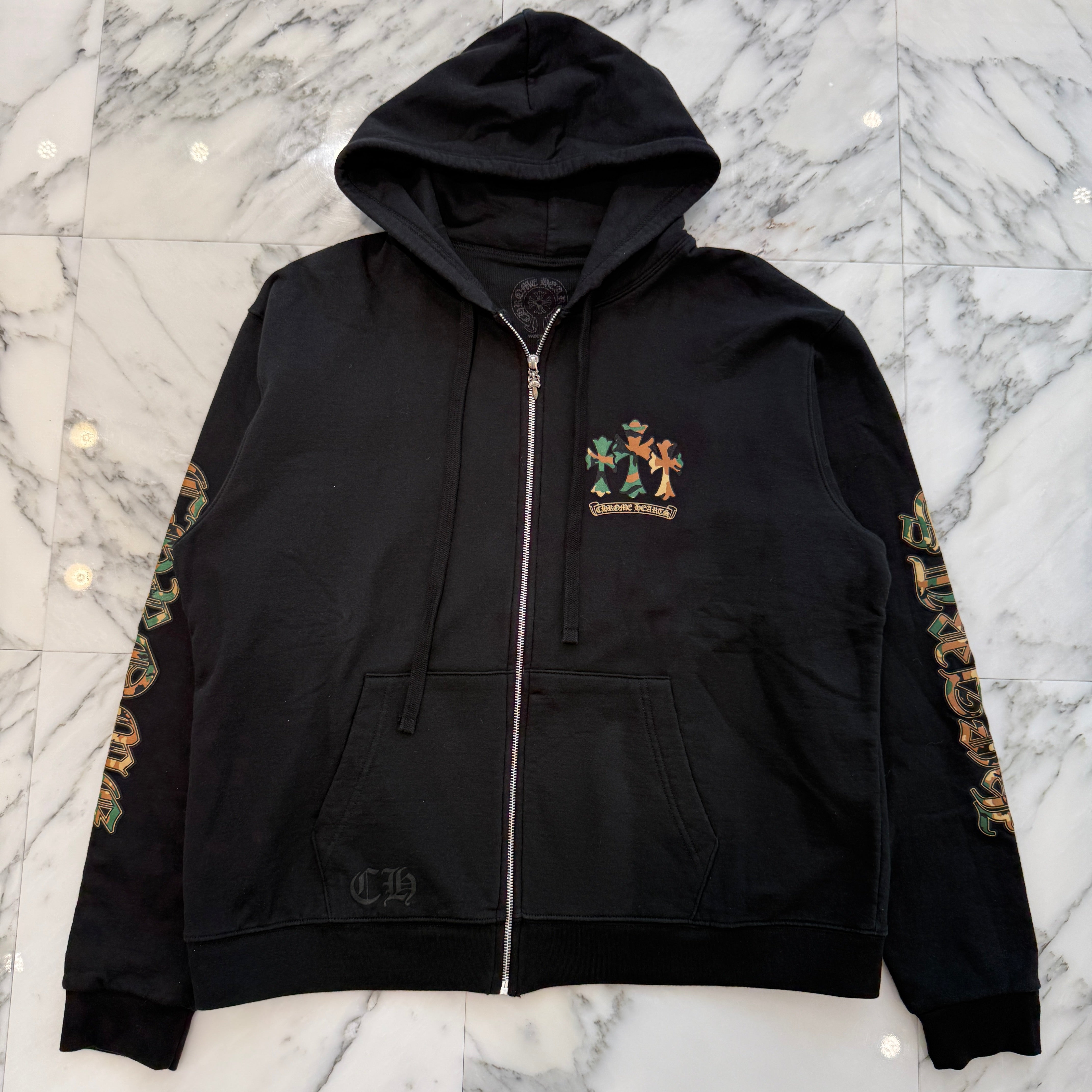CHROME HEARTS Camo Horseshoe Zip Up Hoodie Size L クロムハーツ
