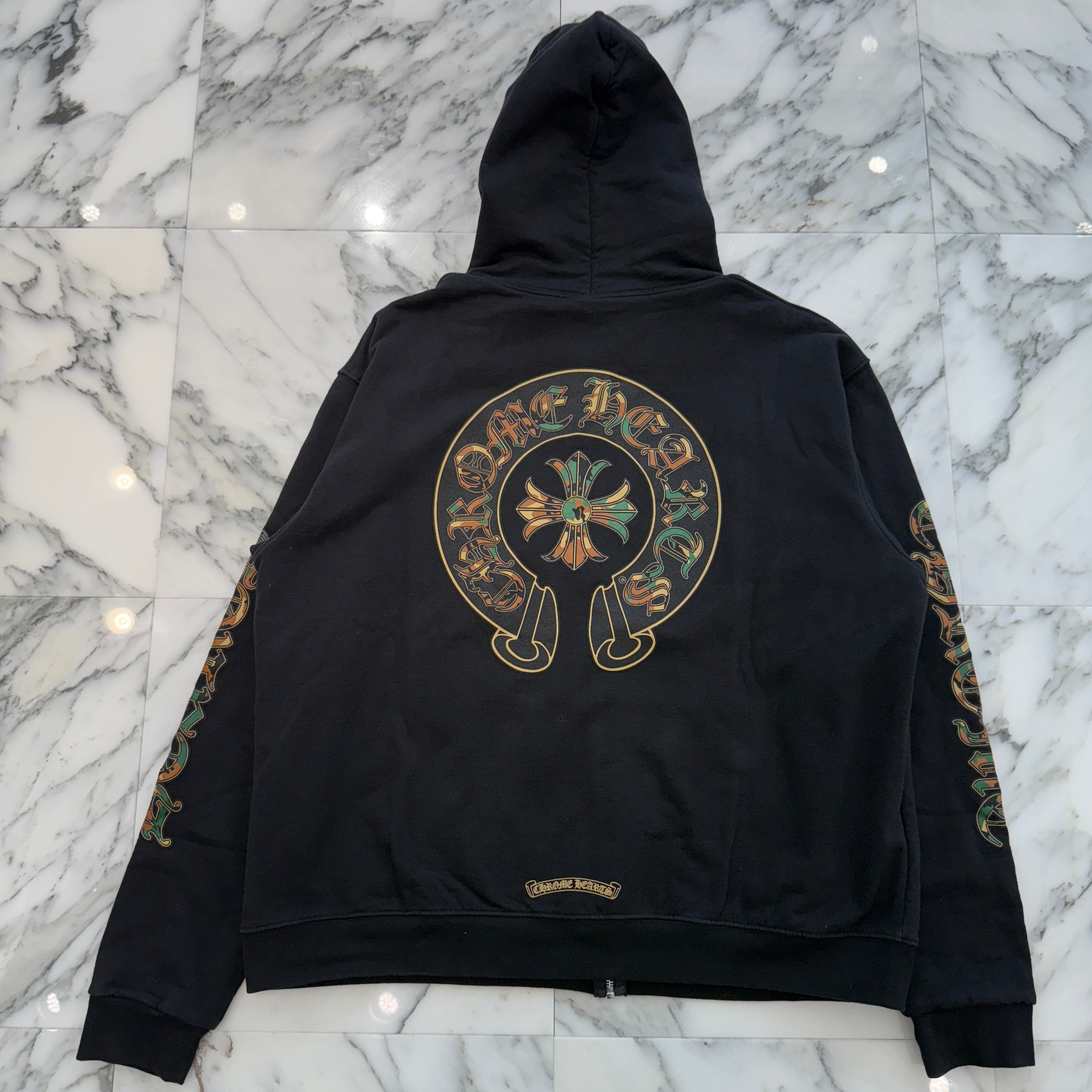 CHROME HEARTS Camo Horseshoe Zip Up Hoodie Size L クロムハーツ カモ ホースシュー ジップアップフーディ サイズL