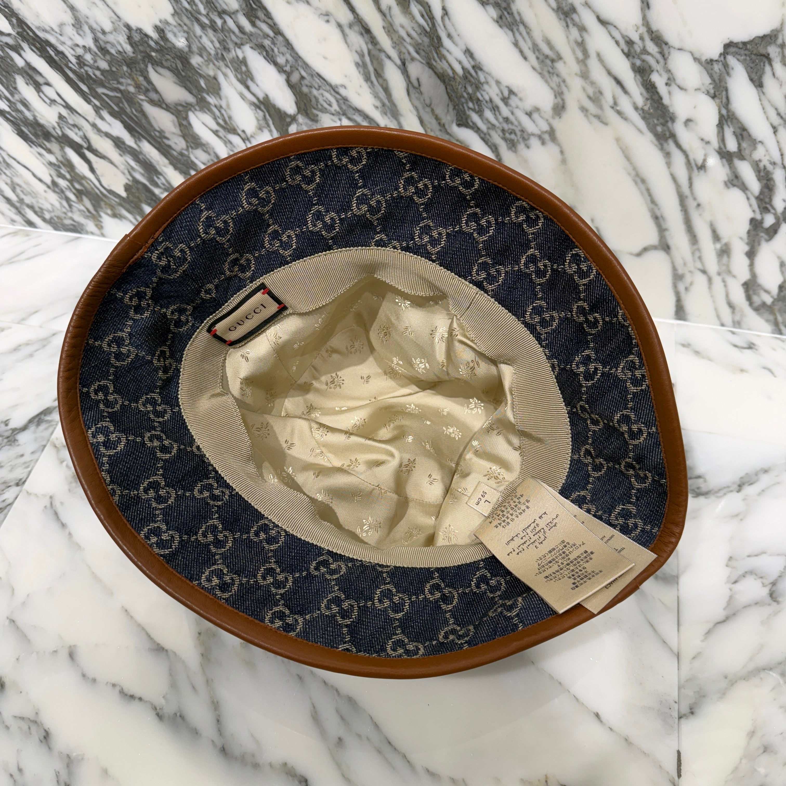 GUCCI GG Supreme Jacquard Denim Bucket Hat 576371 4HAC3 Size L（59cm）グッチ GGシュプリーム ジャカードデニム バケットハット サイズL（59cm）