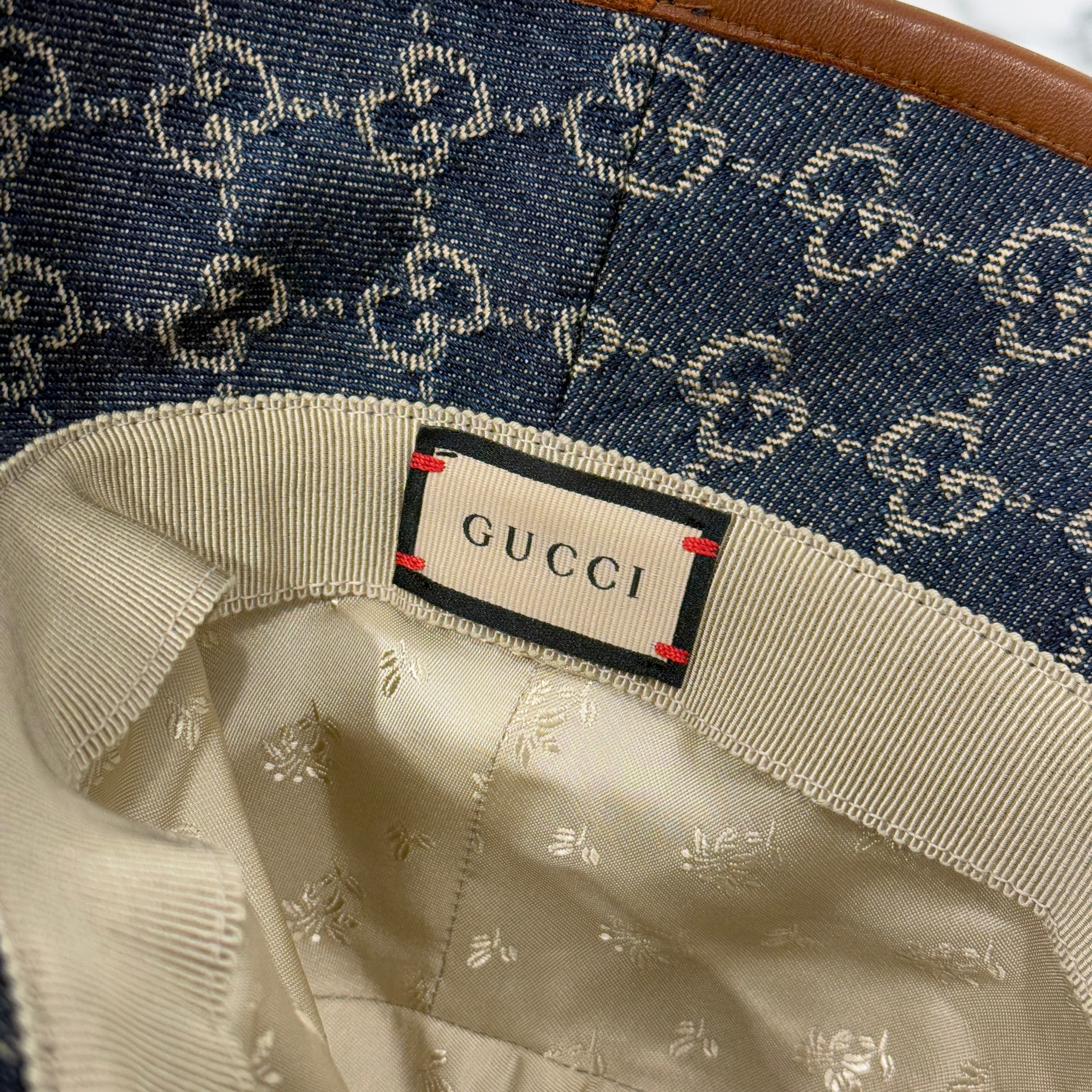 GUCCI GG Supreme Jacquard Denim Bucket Hat 576371 4HAC3 Size L（59cm）グッチ GGシュプリーム ジャカードデニム バケットハット サイズL（59cm）