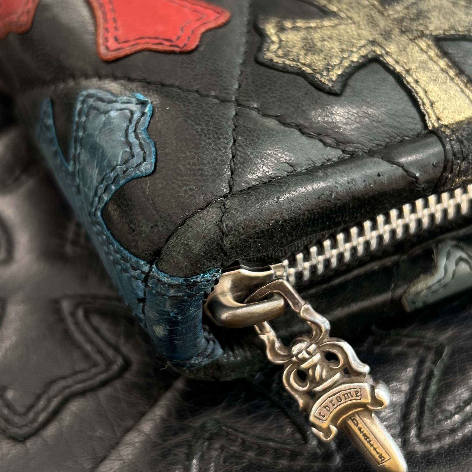 CHROME HEARTS Multi Color Cross Patch Round Zip Organizer クロムハーツ マルチカラー クロスパッチ ラウンドジップ オーガナイザー