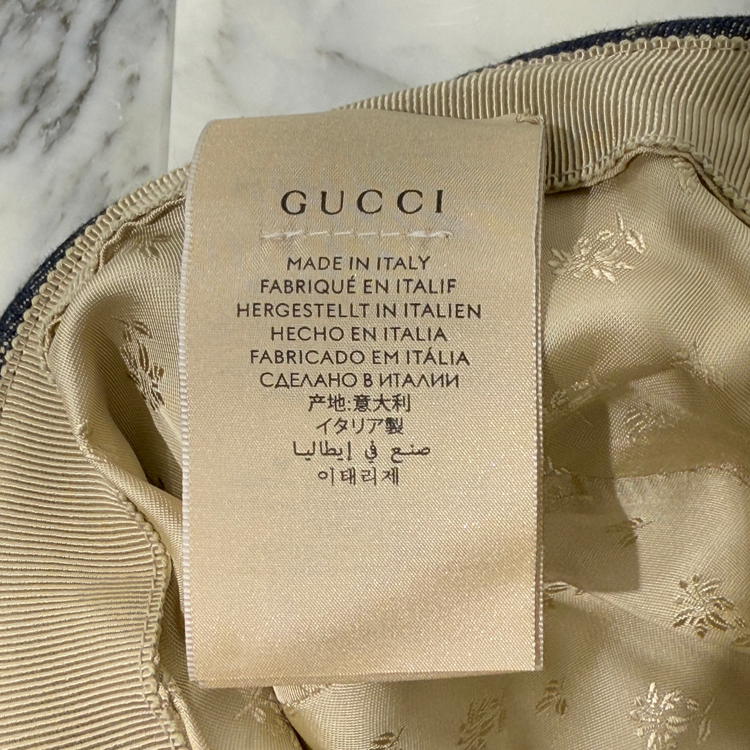 GUCCI GG Supreme Jacquard Denim Bucket Hat 576371 4HAC3 Size L（59cm）グッチ GGシュプリーム ジャカードデニム バケットハット サイズL（59cm）