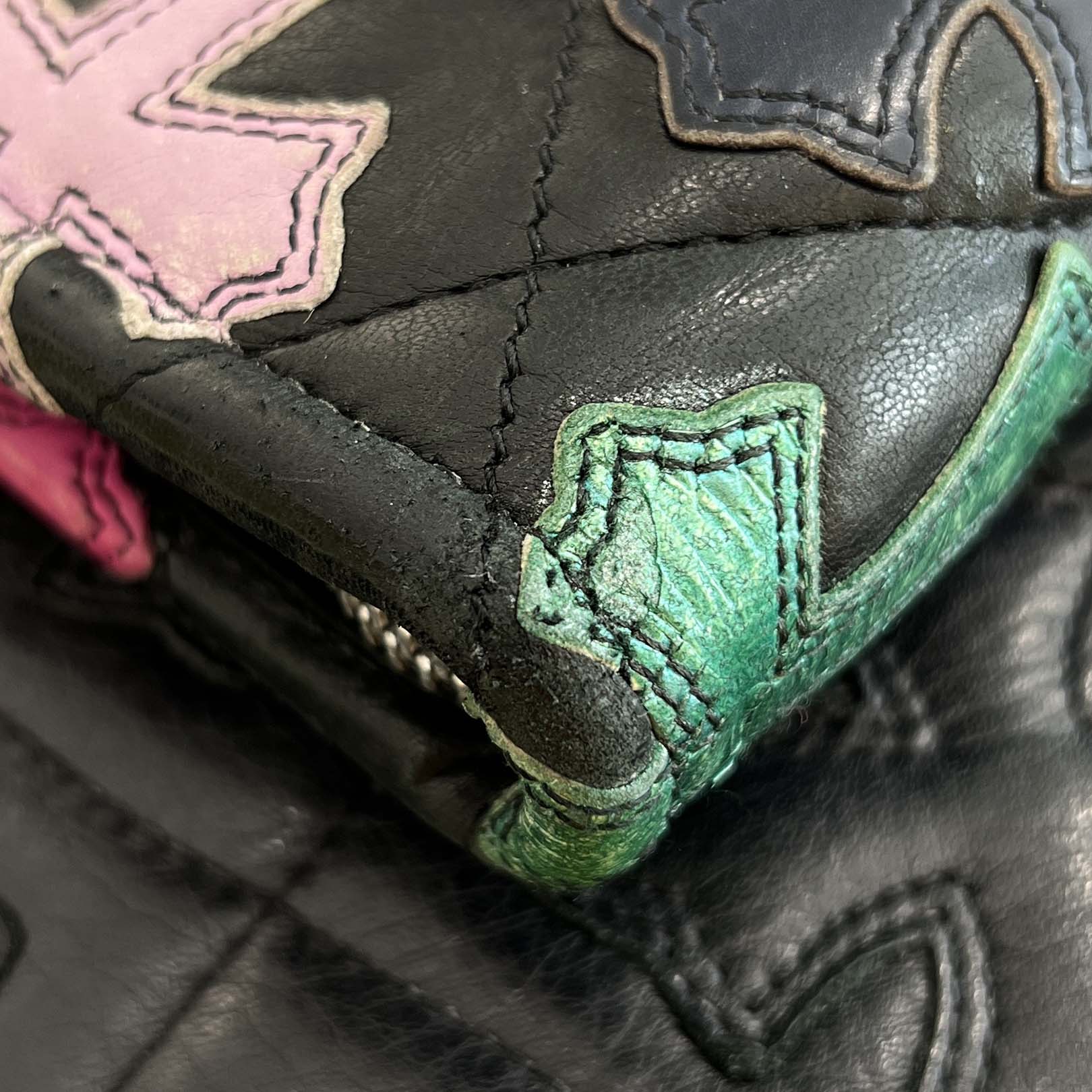 CHROME HEARTS Multi Color Cross Patch Round Zip Organizer クロムハーツ マルチカラー クロスパッチ ラウンドジップ オーガナイザー