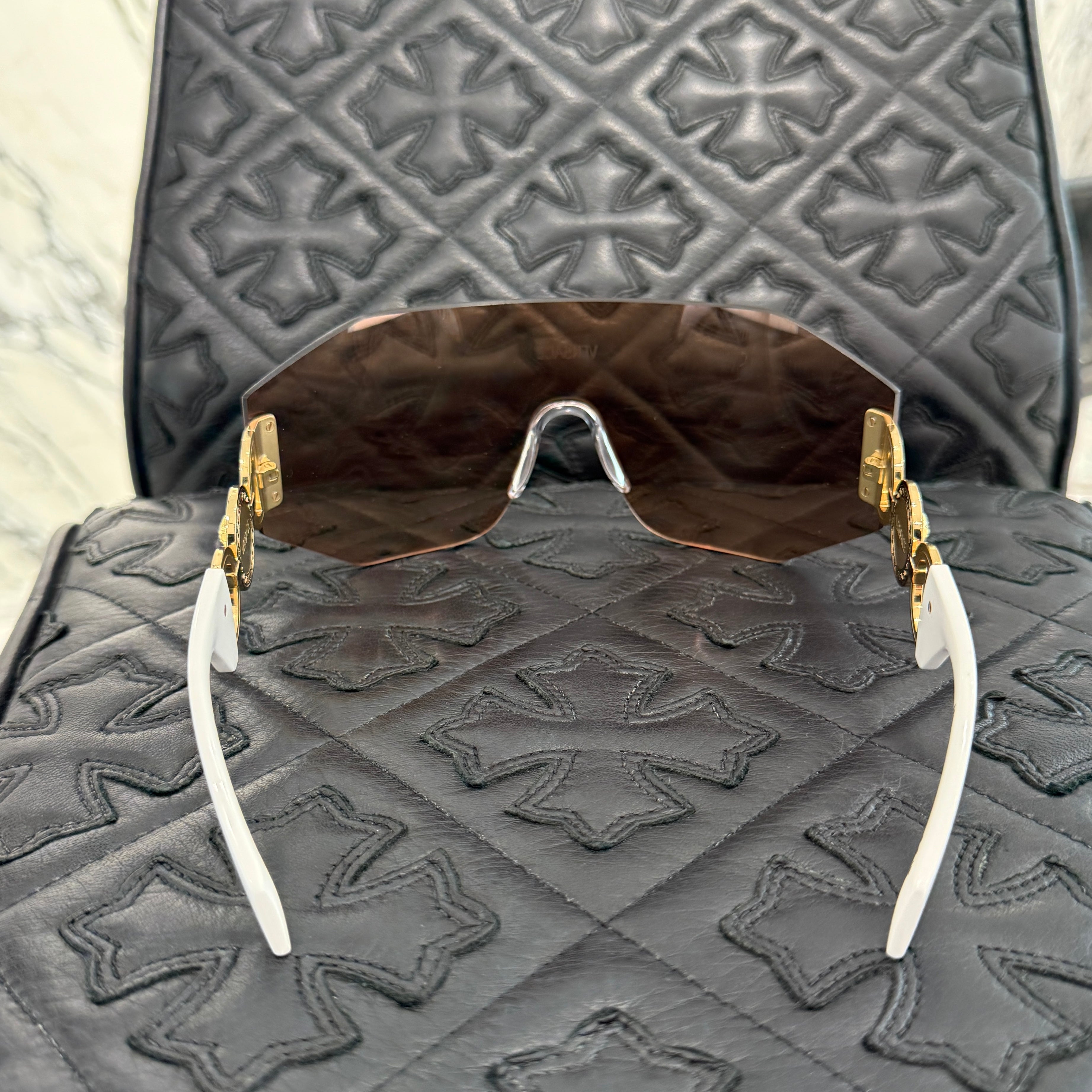 VERSACE Mirrored Sunglasses MOD.2258 Size 45/14/125 ヴェルサーチ ミラー サングラス サイズ45/14/125