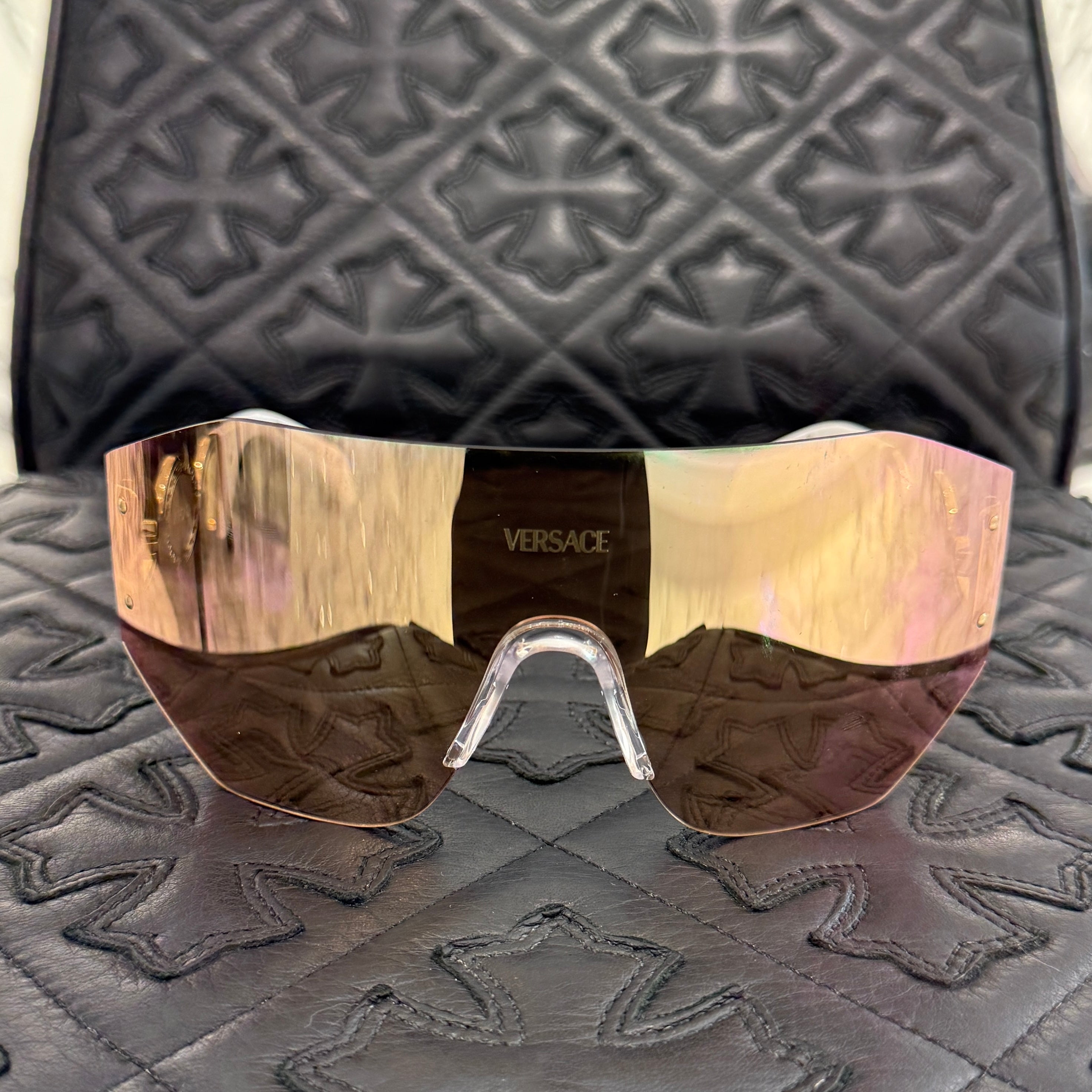 VERSACE Mirrored Sunglasses MOD.2258 Size 45/14/125 ヴェルサーチ ミラー サングラス サイズ45/14/125