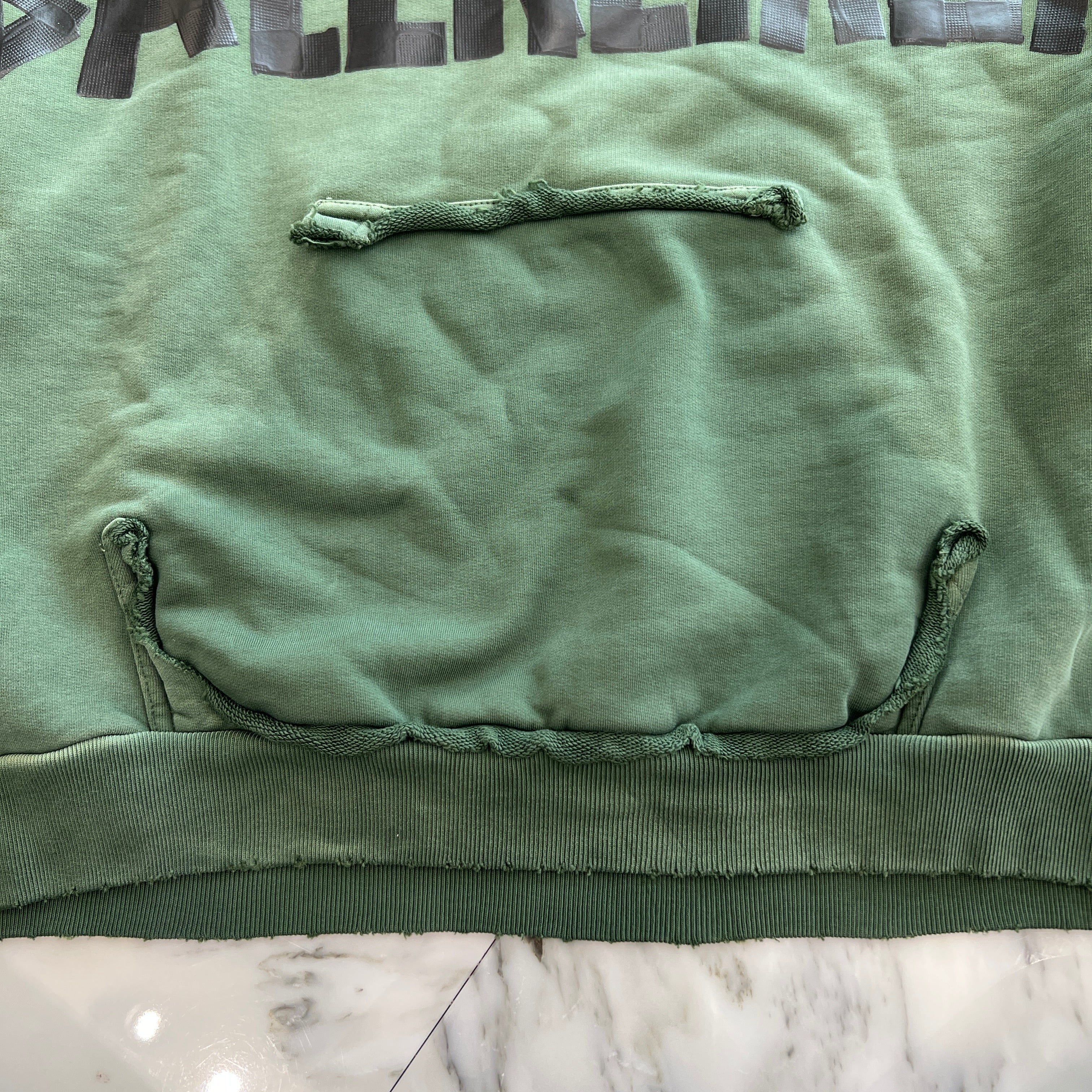 BALENCIAGA 2023SS Tape Logo Ripped Pocket Pullover Hoodie 744441 TQVQ9 Size XS バレンシアガ テープロゴ リップドポケット プルオーバーフーディー サイズXS