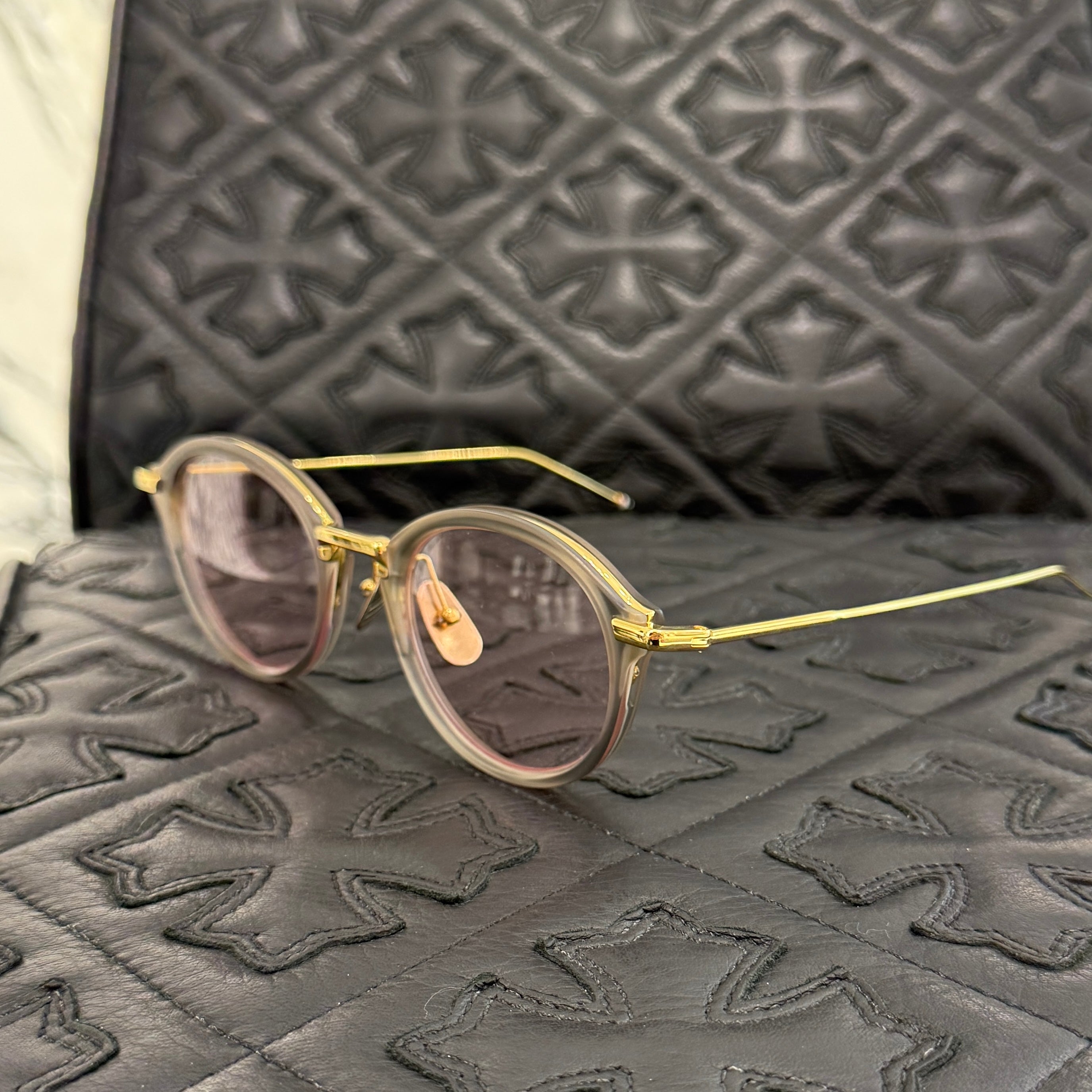 THOM BROWNE Wellington Sunglasses TB-011-G-GRY-GLD-49 Size 49口21-150 トムブラウン ウェリントンサングラス サイズ49口21-150