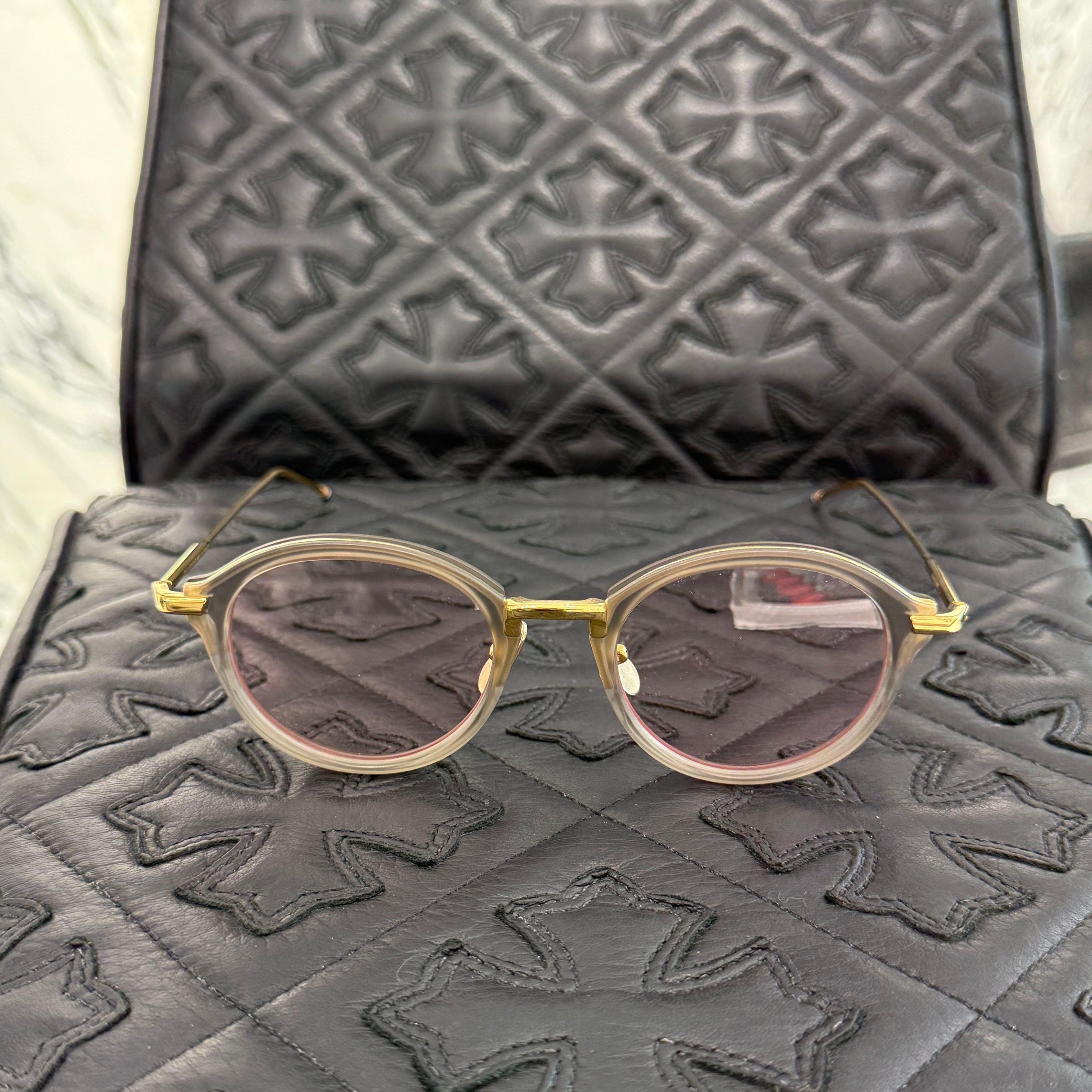 THOM BROWNE Wellington Sunglasses TB-011-G-GRY-GLD-49 Size 49口21-150 トムブラウン ウェリントンサングラス サイズ49口21-150