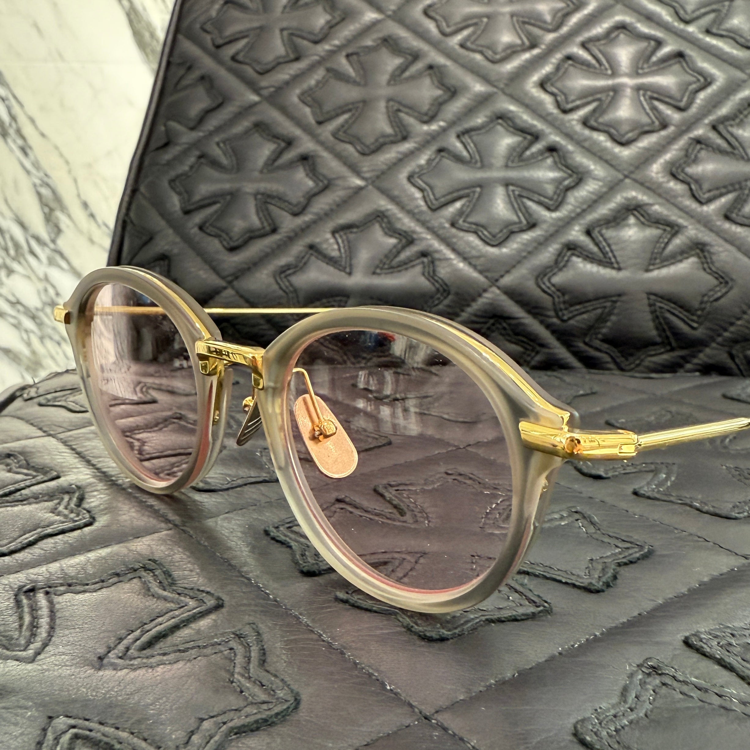 THOM BROWNE Wellington Sunglasses TB-011-G-GRY-GLD-49 Size 49口21-150 トムブラウン ウェリントンサングラス サイズ49口21-150