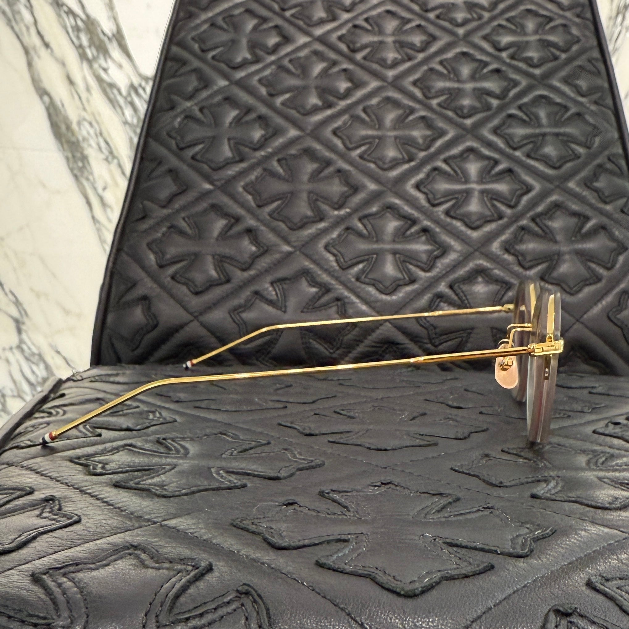 THOM BROWNE Wellington Sunglasses TB-011-G-GRY-GLD-49 Size 49口21-150 トムブラウン ウェリントンサングラス サイズ49口21-150