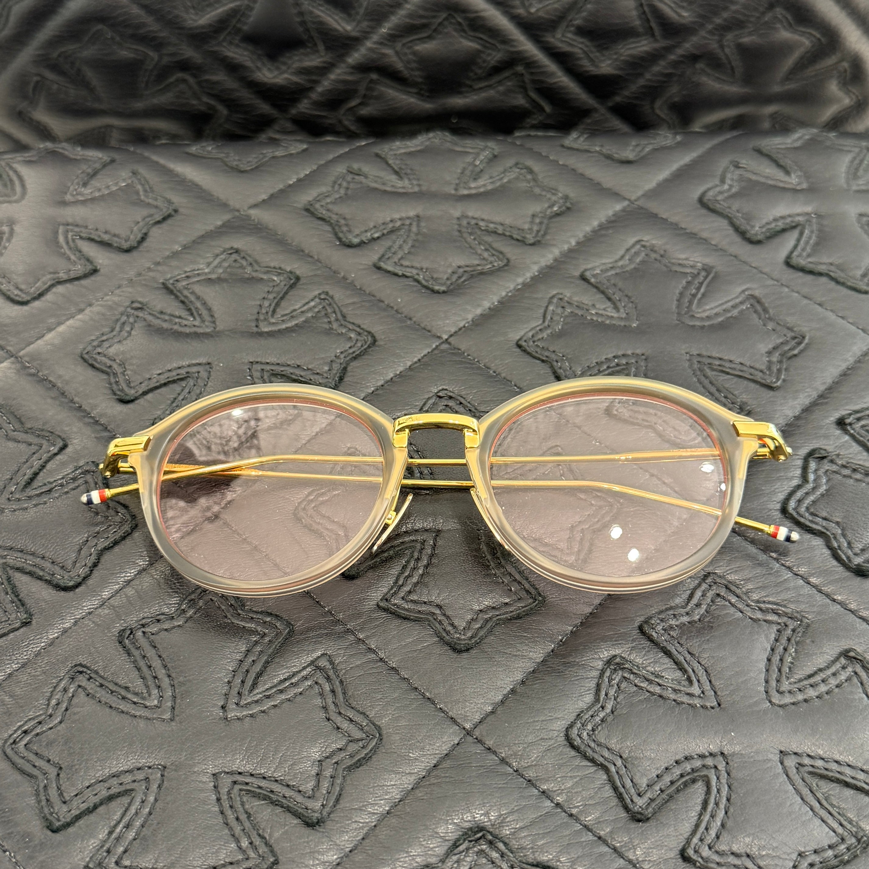 THOM BROWNE Wellington Sunglasses TB-011-G-GRY-GLD-49 Size 49口21-150 トムブラウン ウェリントンサングラス サイズ49口21-150